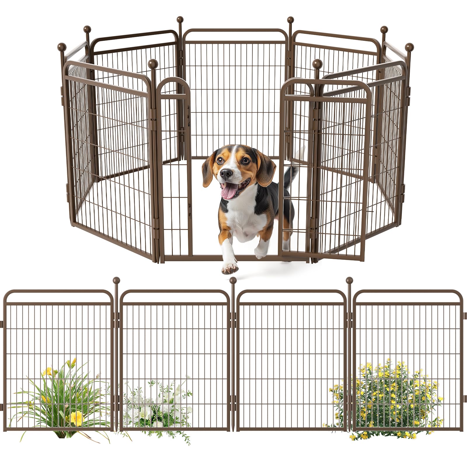 Gardner Pet Dog Playpens, 32'' H 8 Panels Dog Pen Outdoor/Indoor Dog Fence Exercise Pen For Small/Medium/Large Dogs, Foldable Pe