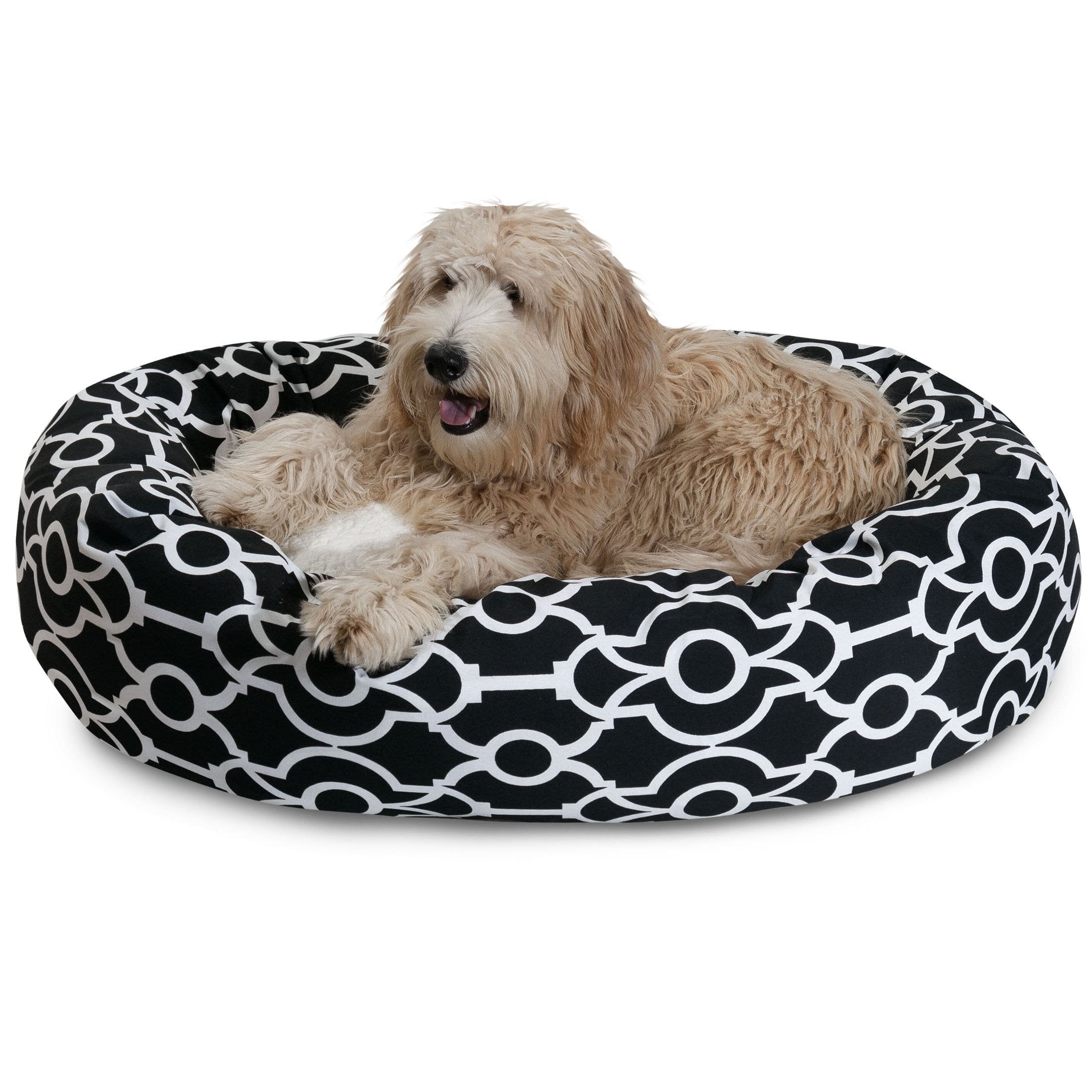 Majestic Pet Athens Sherpa Bagel Bed, 52-Inch, Navy Blue