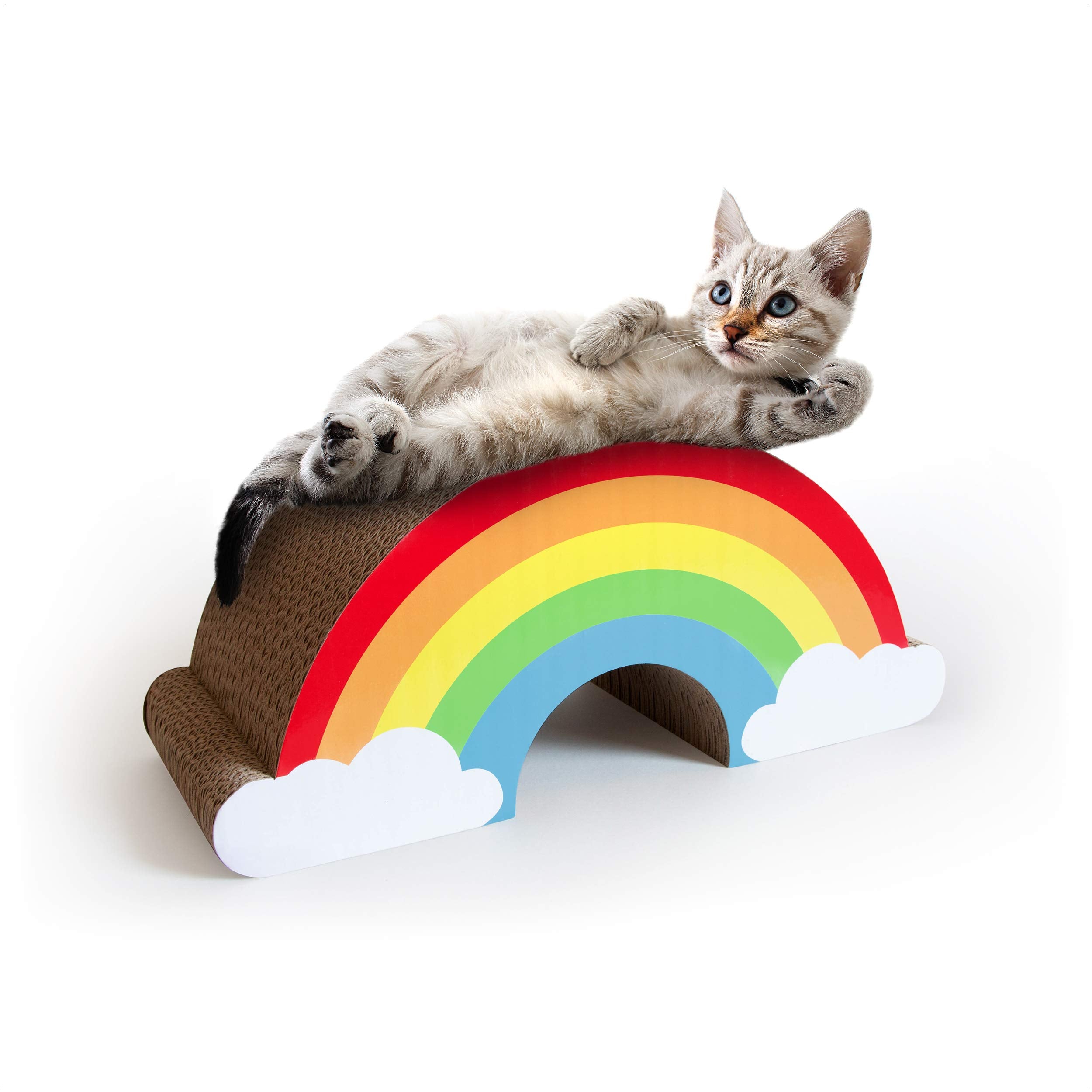 Suck Uk - Cat Scratching Rainbow | Cardboard Cat Scratcher | Scratch Post | Kitten Toys | Cats Activity Accessories | Kitten Scr