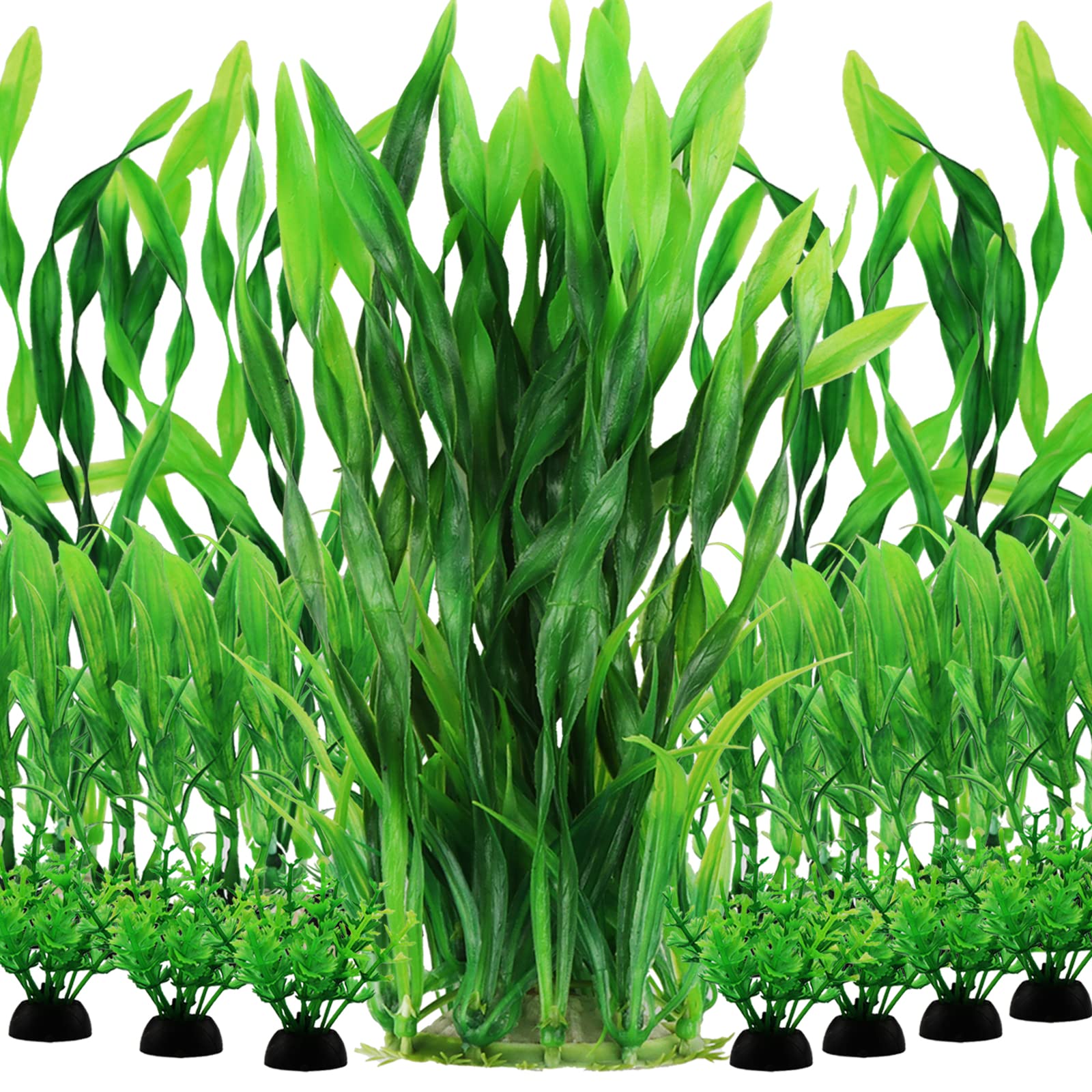 Pietypet Aquarium Plants, 20Pcs Fish Tank Decor Green Plants Artificial Aquarium Decorations For Household And Office Aquarium Simulation, Small To Large