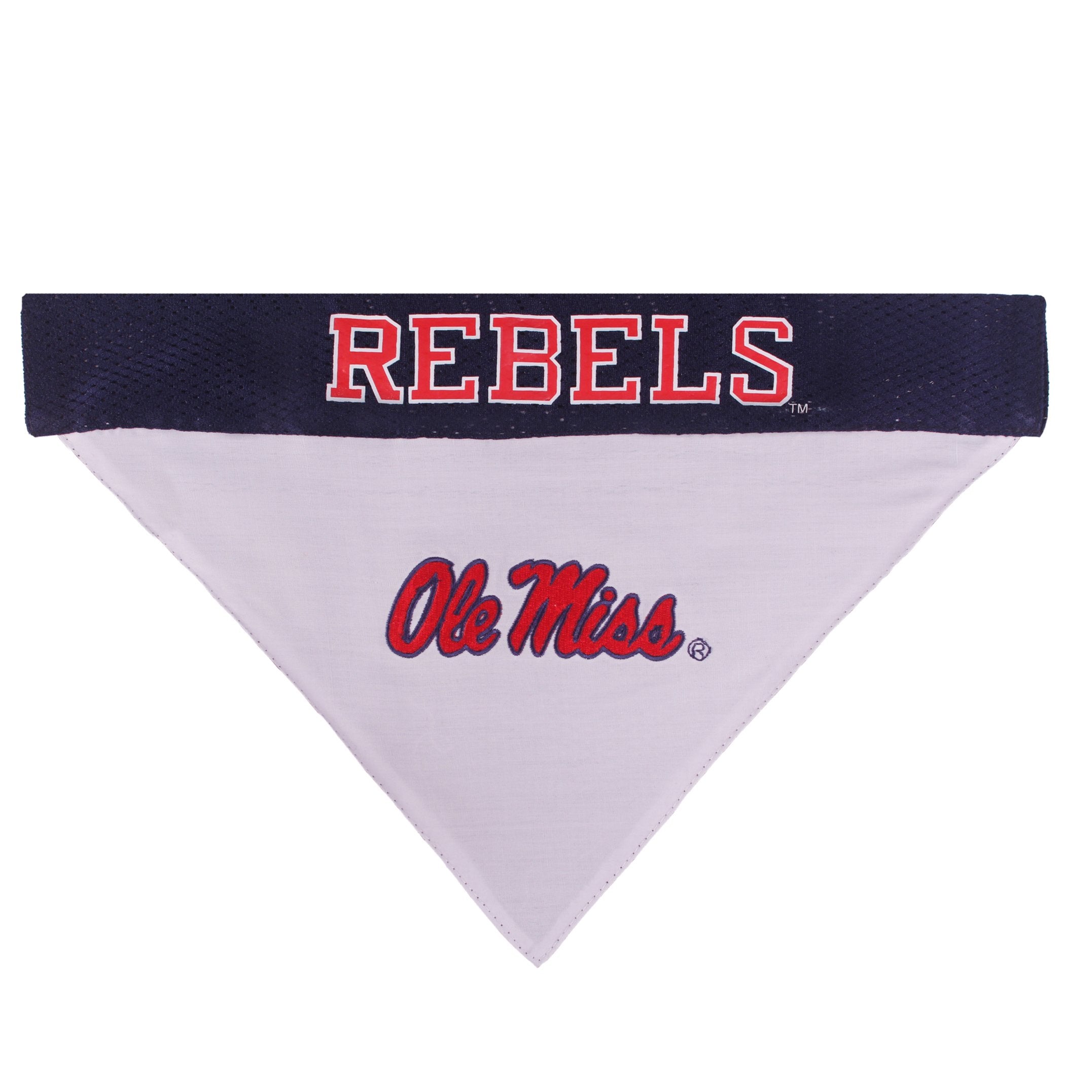 Pets First Collegiate Pet Accessories, Reversible Bandana, Mississippi Ole Miss Rebels, Small/Medium
