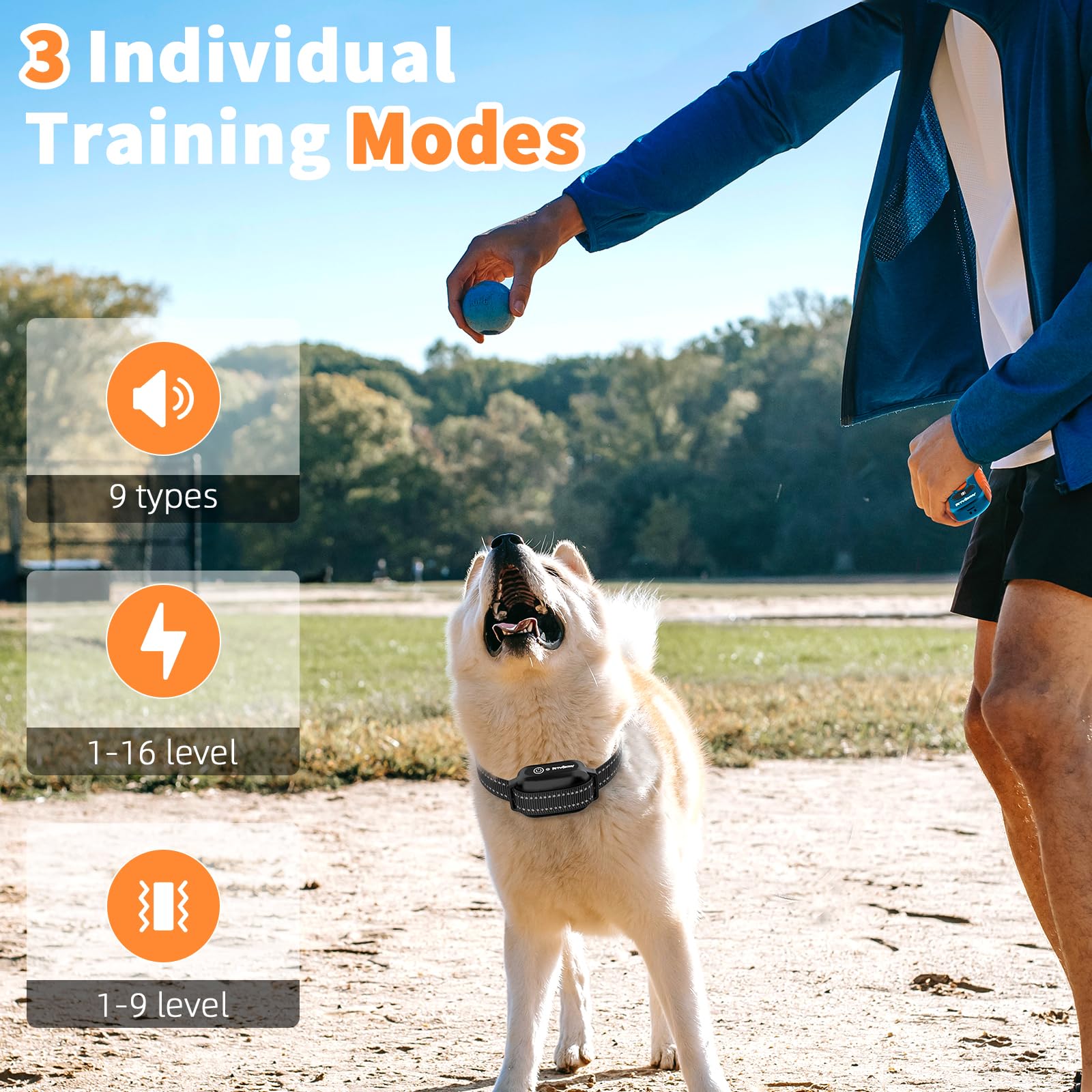 Dog Shock Collar With Remote - Petworthy 3300Ft Dog Training Collar, Ipx7 Waterproof Electric Collar With 3 Training Modes, Secu