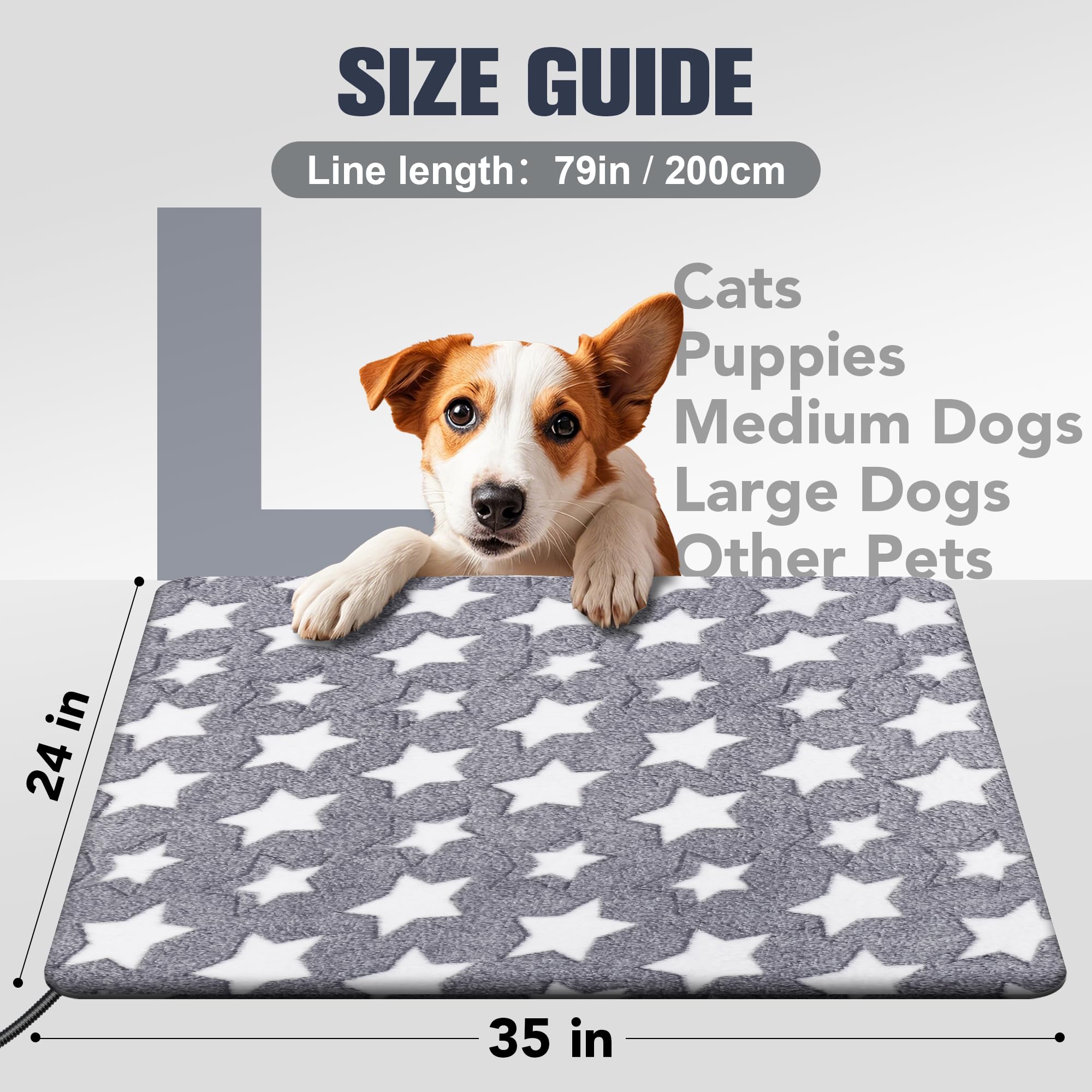 Newget Large Cat Heating Pad, Waterproof Pet Heating Pad For Cat Dog Outdoor, Adjustable Temperature Cat Warming Bed Mat With Ti