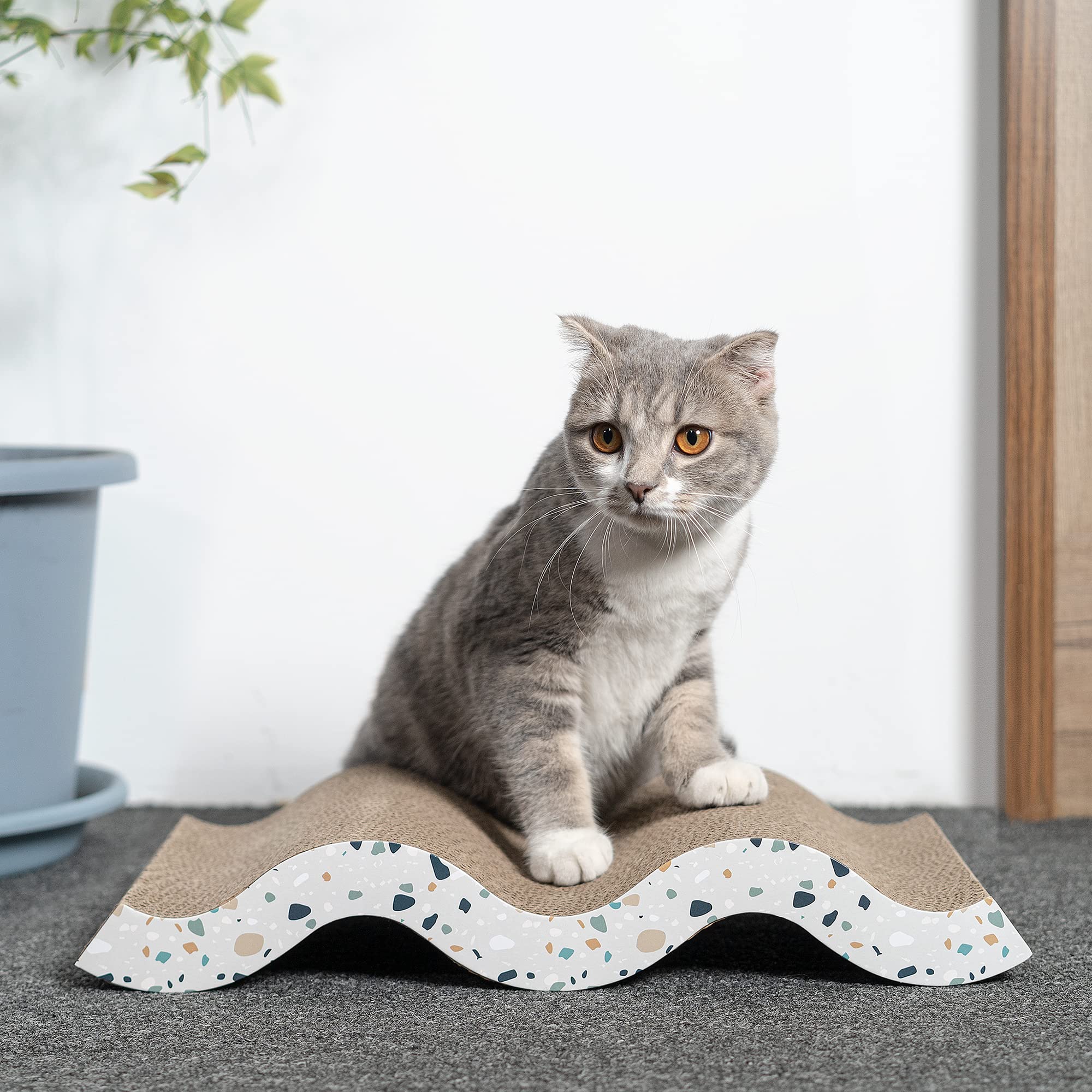 Conlun Cat Scratcher Cardboard Cat Scratch Pad With Premium Scratch Textures Design Durable Cat Scratching Pad Reversible Mountain 17L X 9W X 2.6H