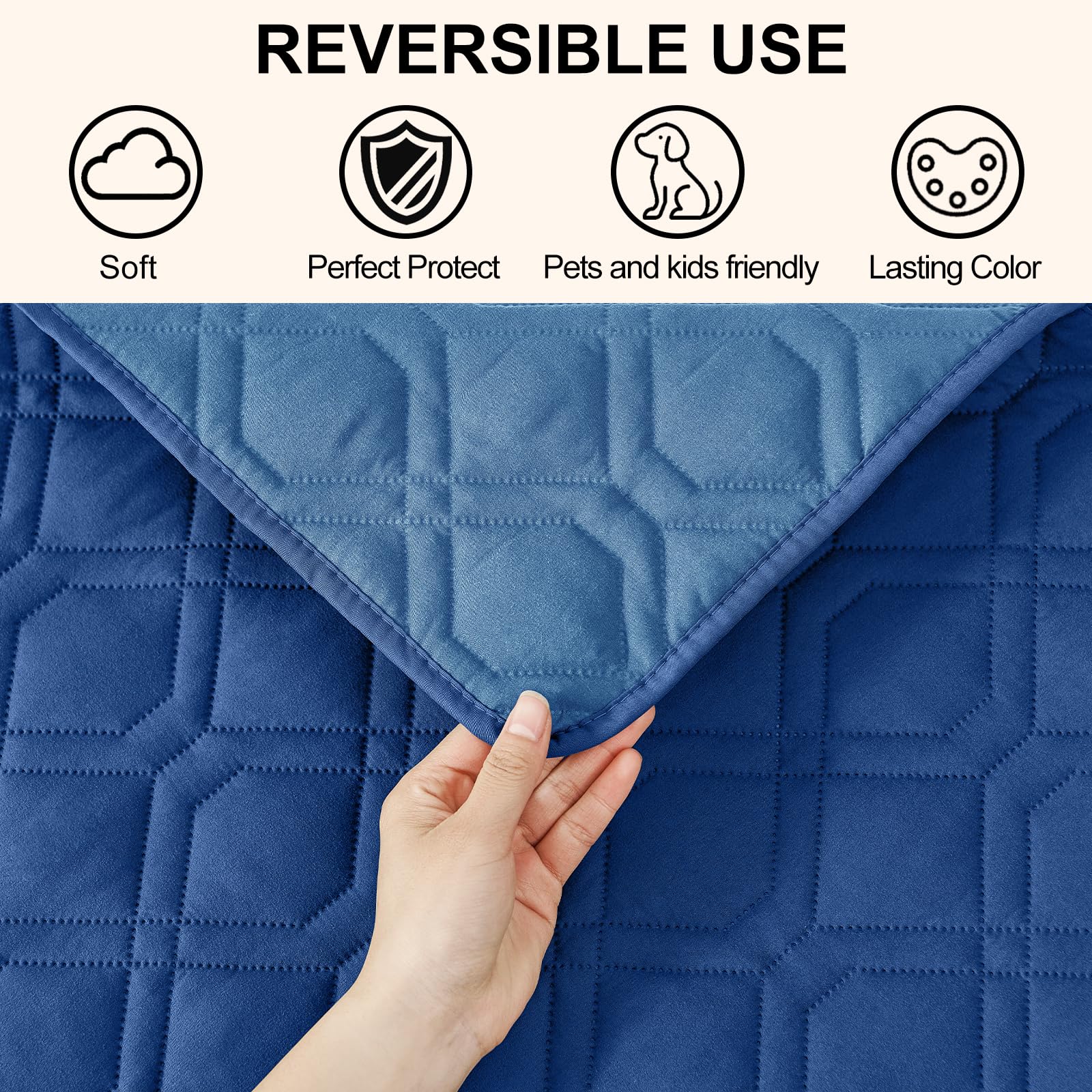 Smiry Waterproof Dog Blanket, 62X82 Inch Soft Pet Bed Cover Reversible, Washable Sofa Couch Furniture Protector For Small Medium