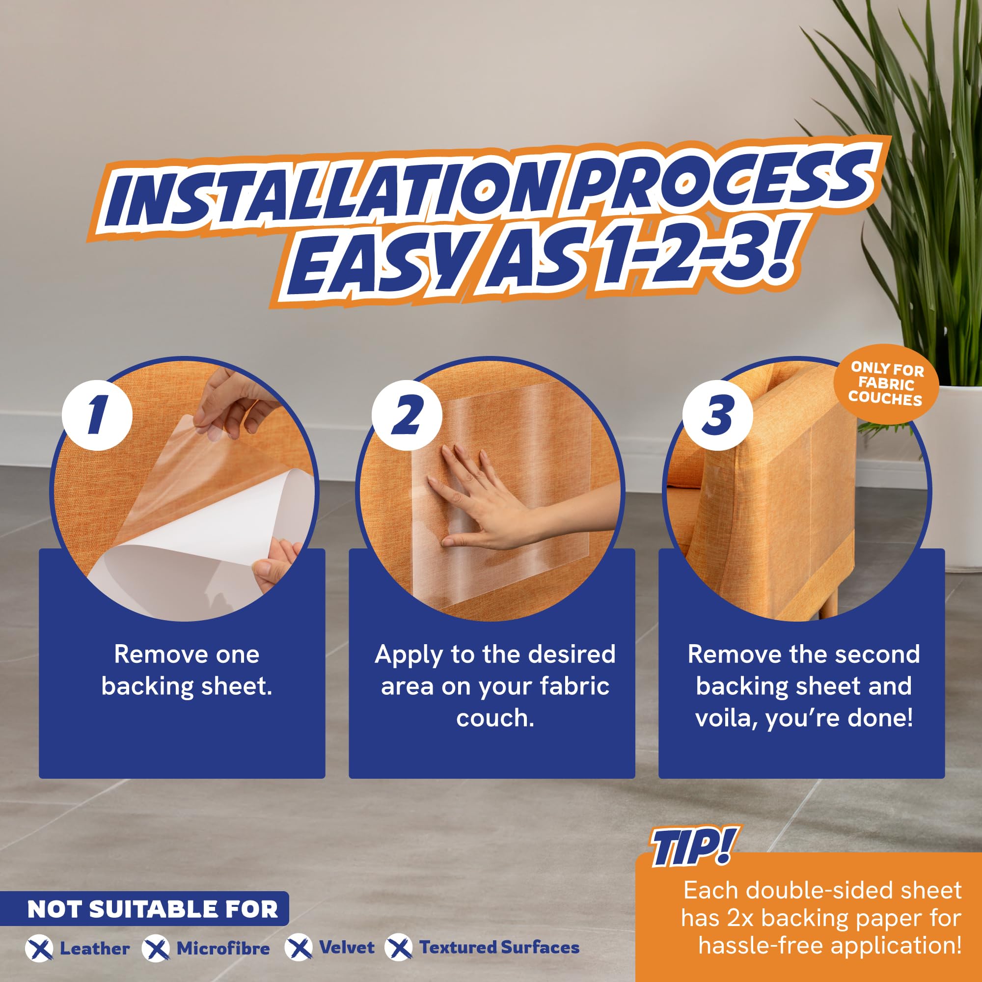 Panther Armor 15-Pack Anti-Cat Scratch Deterrent, Couch Protector From Claws, Training Tapes, Furniture Protector, No Pins For S