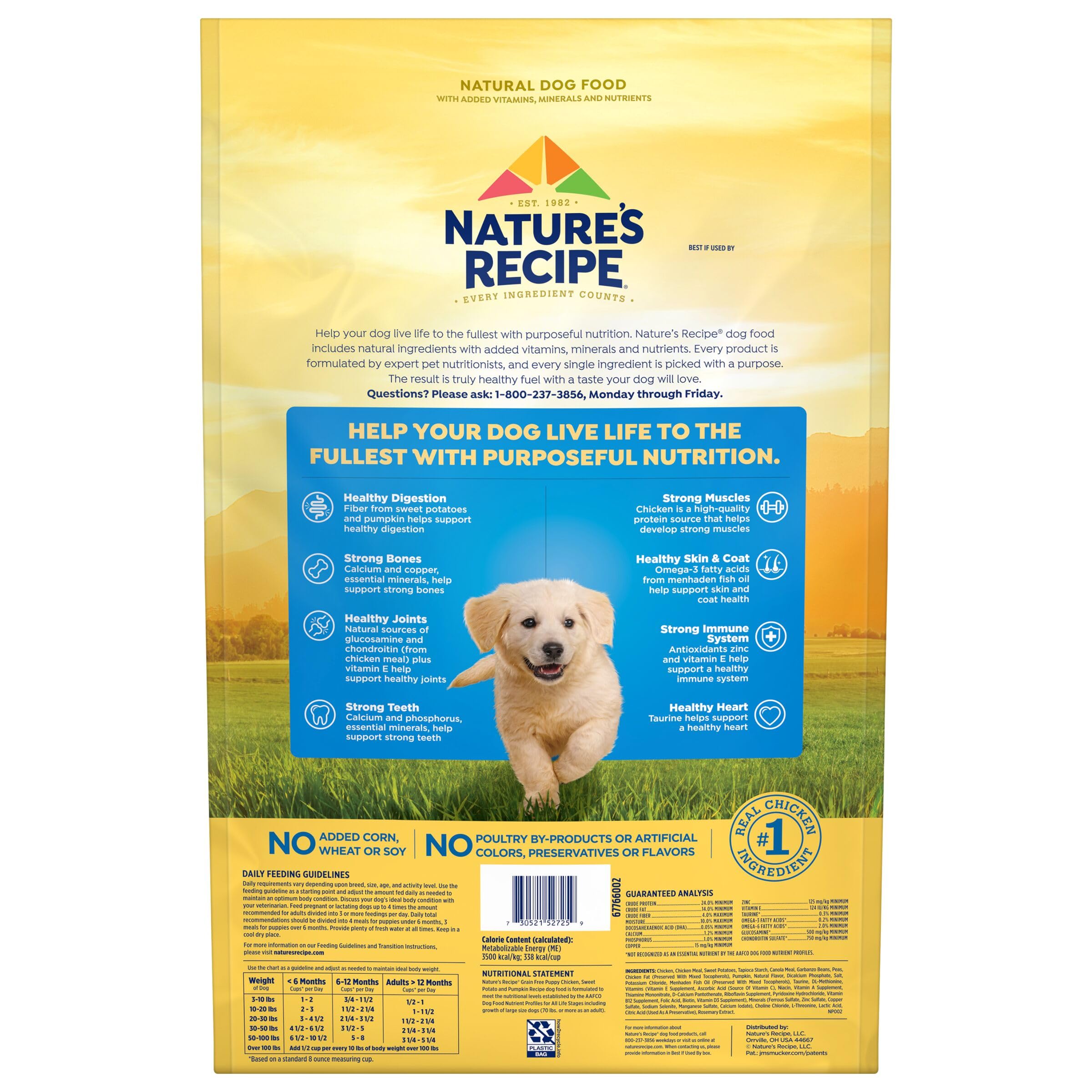 Natures Recipe Grain Free Puppy Chicken, Sweet Potato & Pumpkin Recipe Dry Dog Food, 12 lb. Bag