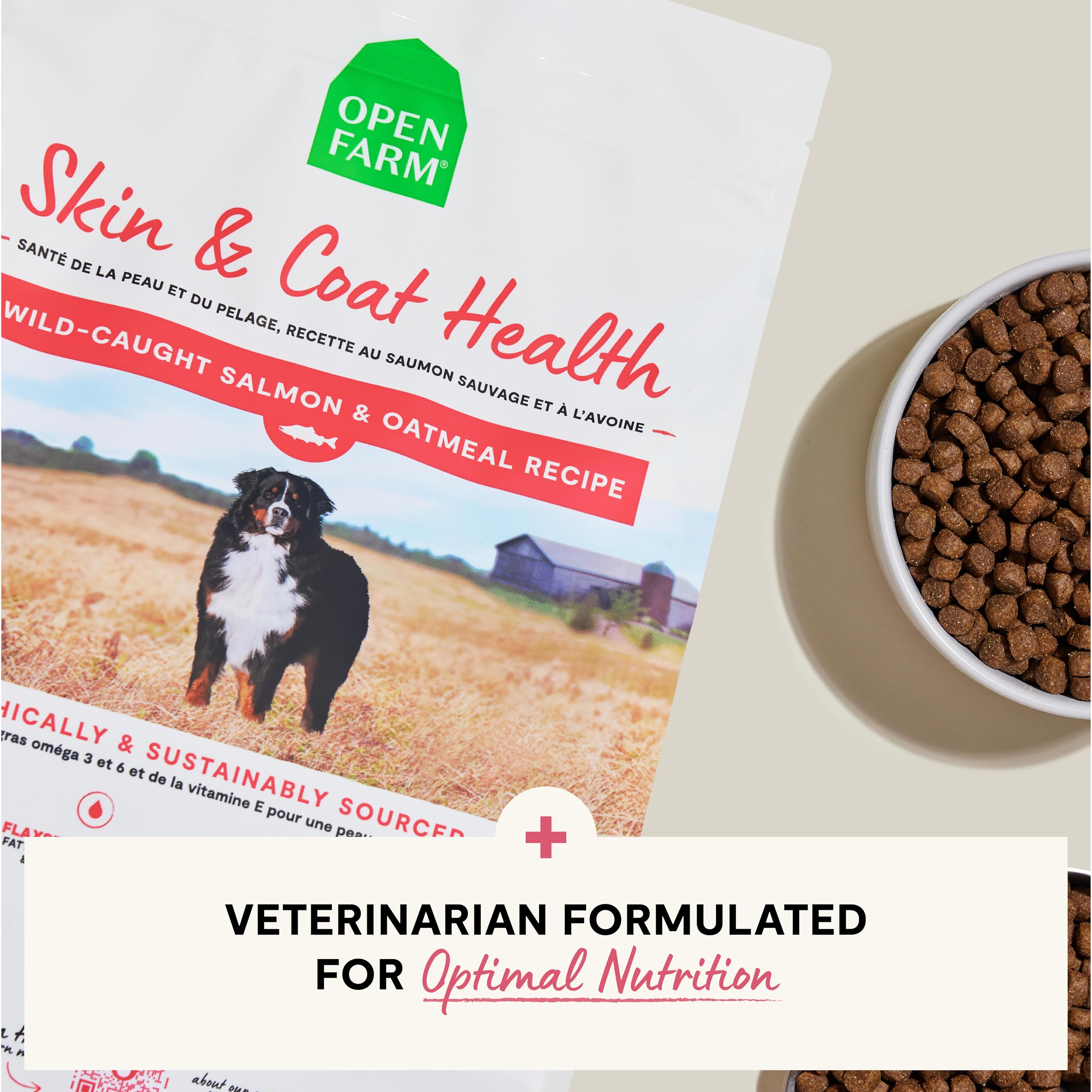 Open Farm, Skin & Coat Health Dog Food, Veterinarian Formulated Kibble with Salmon Oil and Vitamin E to Support Healthy Skin & A