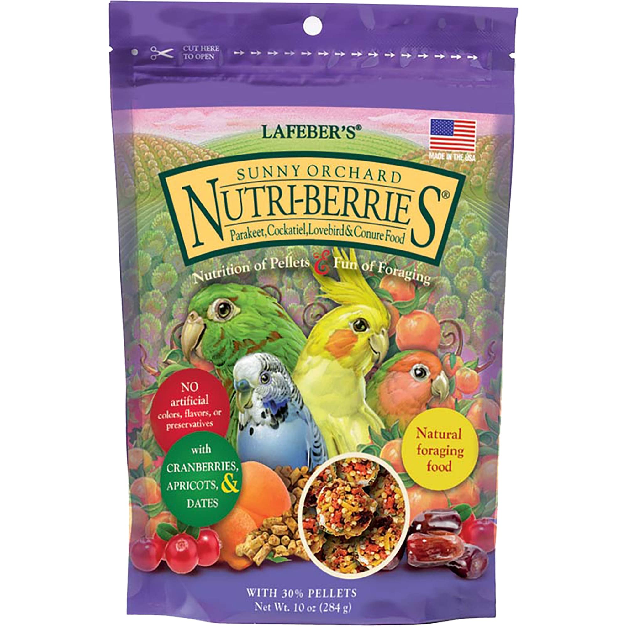 LAFEBERS Sunny Orchard Nutri-Berries Pet Bird Food, Made with Non-GMO and Human-Grade Ingredients, for Cockatiels Conures Parak