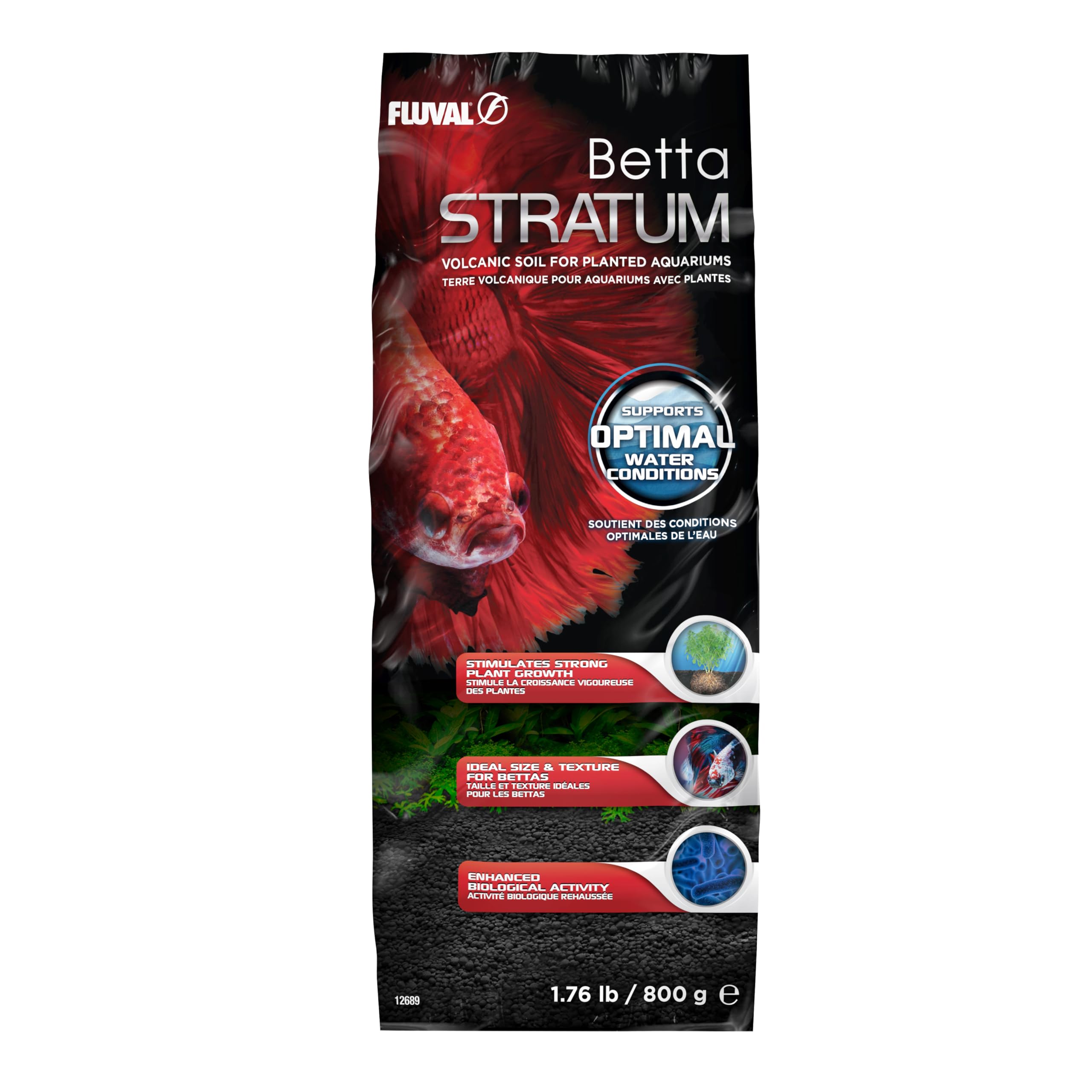 Fluval Betta Stratum Aquarium Substrate, 1.76 lb (0.8 kg) - Plant Growth Substrate for Betta Tanks, Maintains Ideal Water Condit