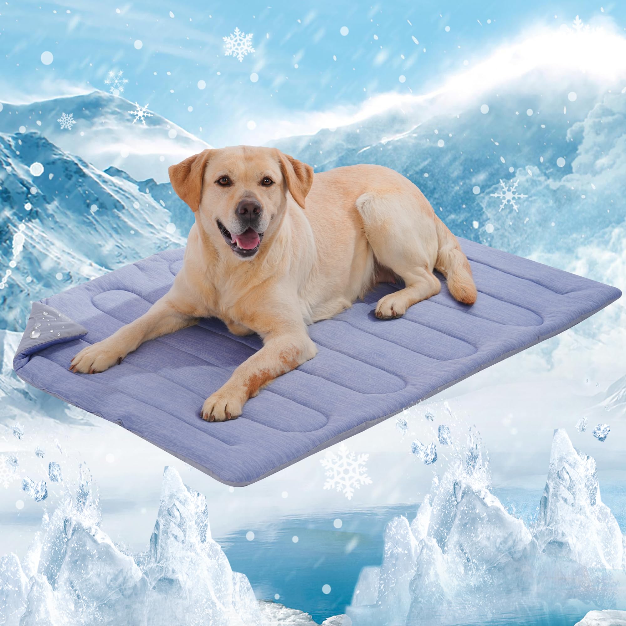 Marunda Dog Cooling Mat, 36'' X 24'' Thicken Waterproof Cooling Mat For Extra Large Dog, Q-Max>0.5 Ice Cool Fabric-Cool On Conta
