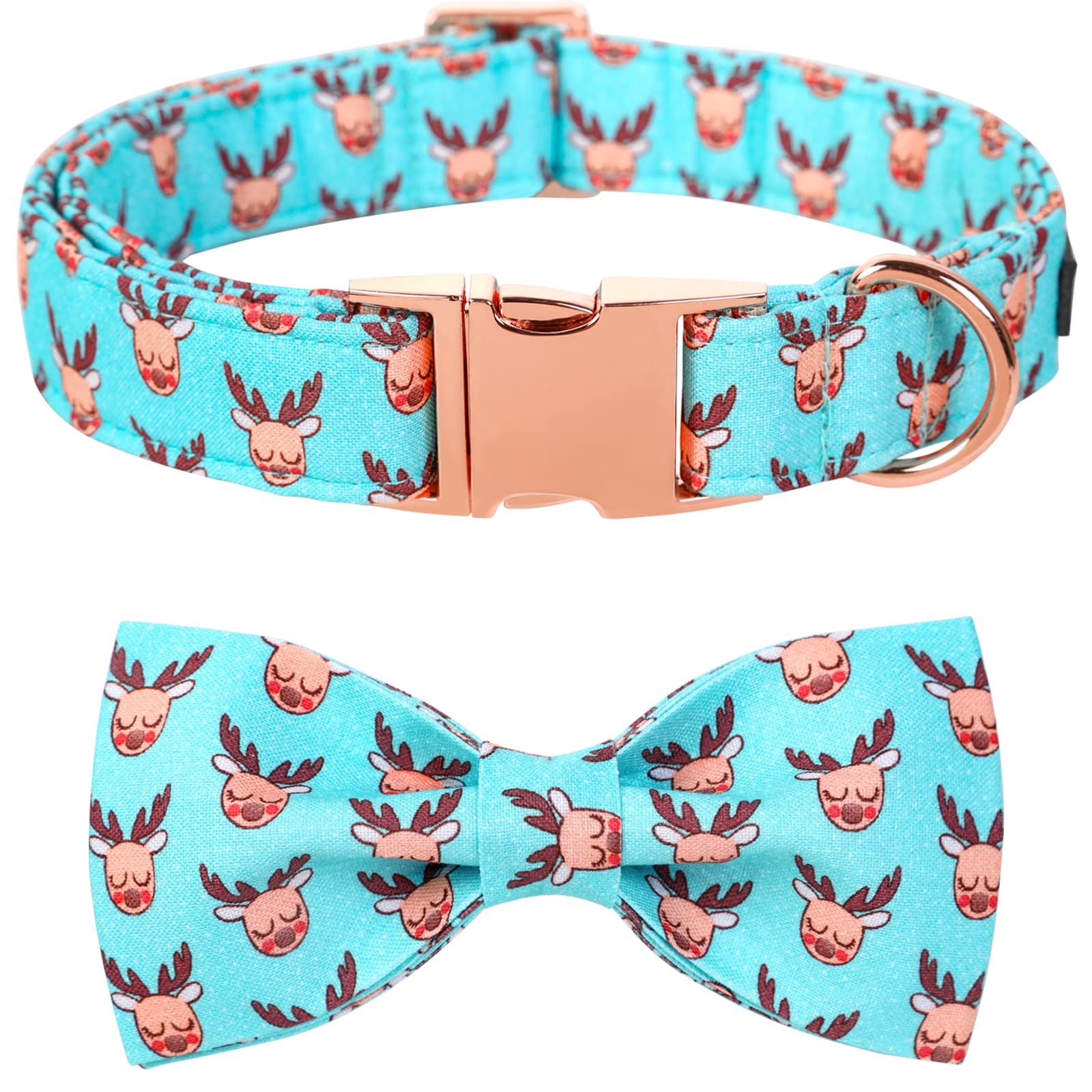 Lionet Paws Christmas Dog Collar With Bowtie, Dog Bowtie Collar With Metal Buckle For Dogs, Adjustable Comfortable Dog Collar Gi