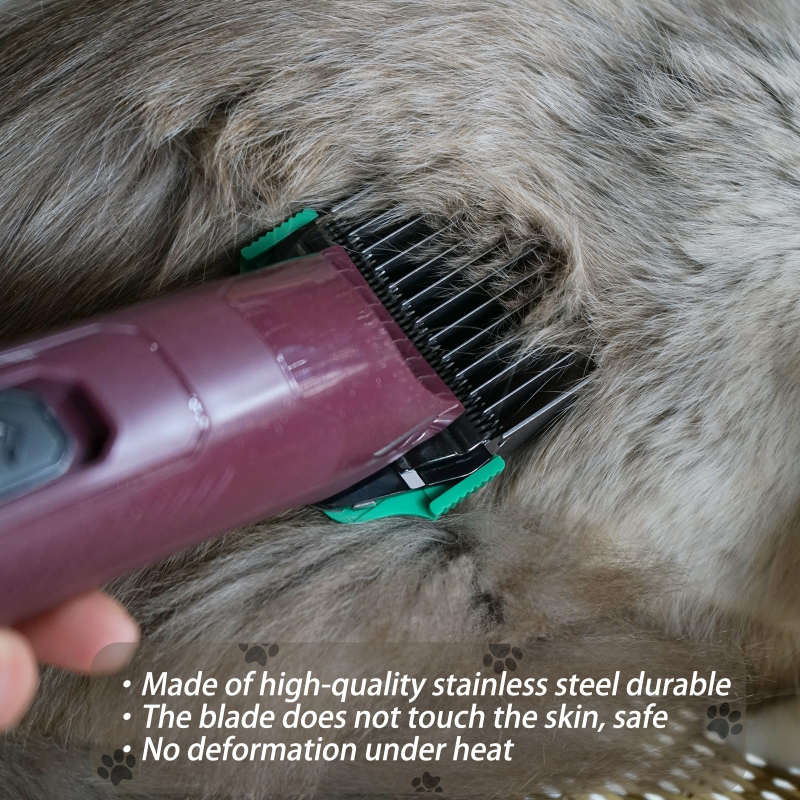 Black 10W/15W/30W Wide Clipper Blade & Dog Stainless Steel Wide Clipper Attachment Guard Comb Set For A5 Series | Snap-On/Off De