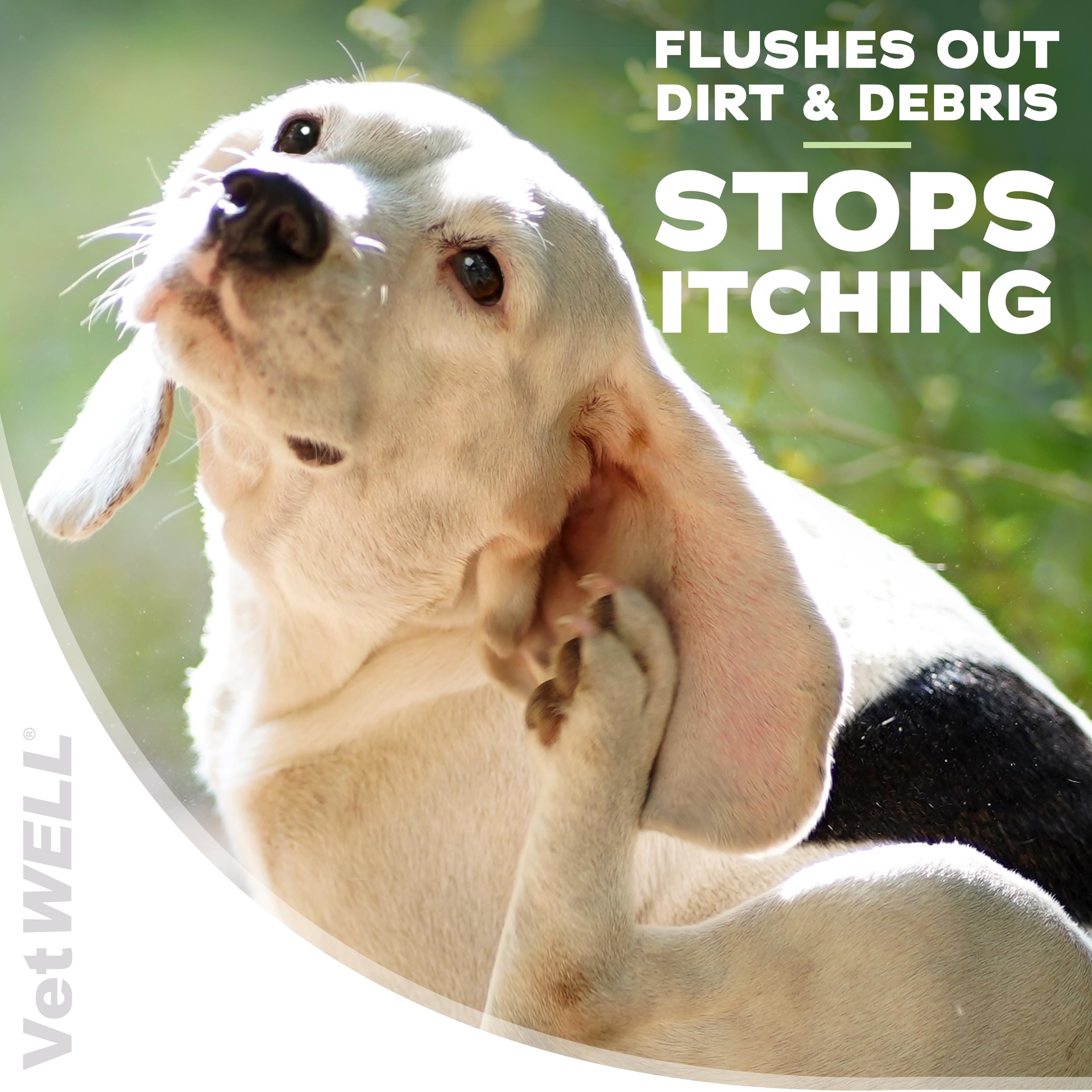 VetWELL Ear Cleaner for Dogs and Cats - Otic Rinse for Infections and Controlling Ear Infections and Odor in Pets - 8 oz (Sweet