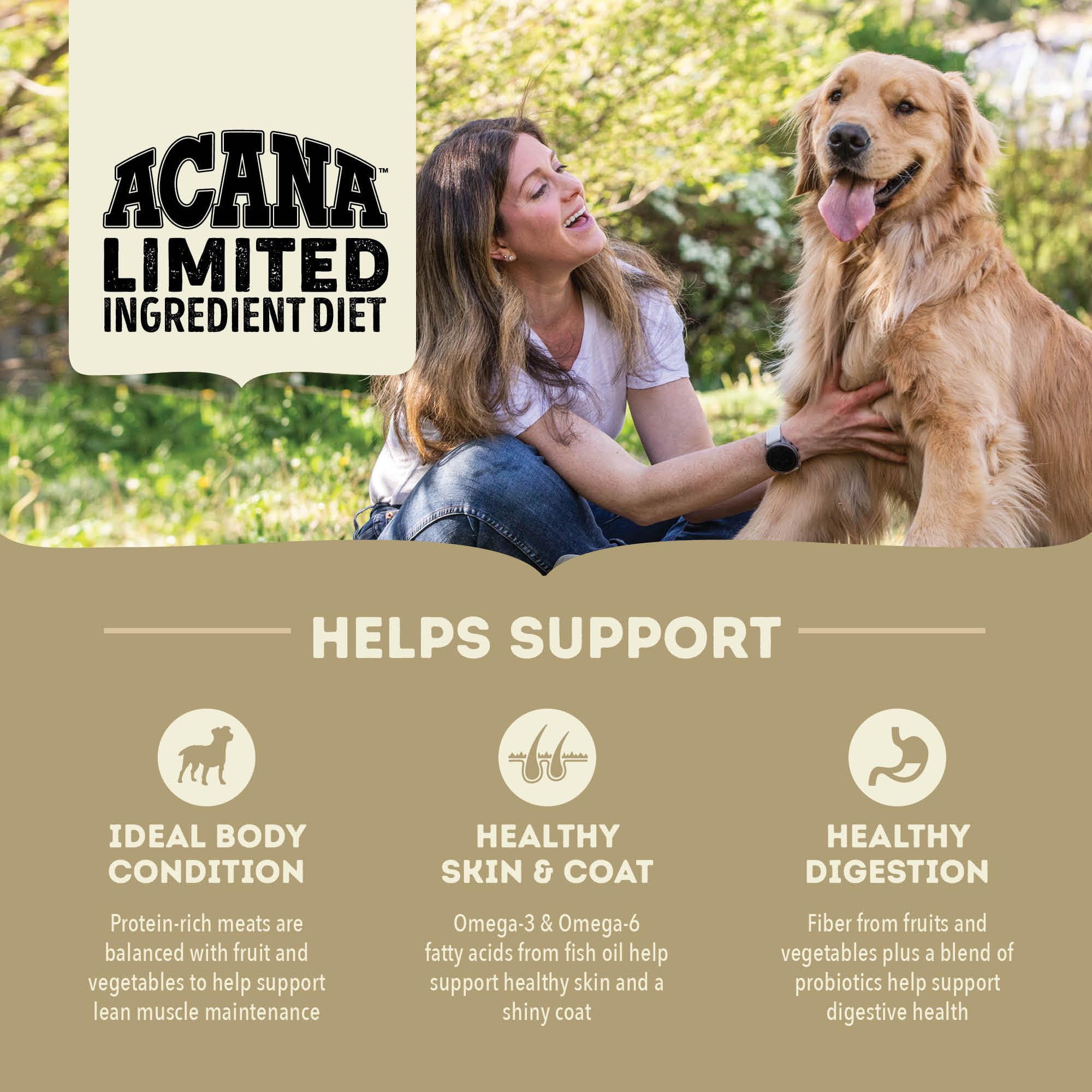 ACANA Singles Limited Ingredient Dry Dog Food, Duck & Pear Recipe, Single Protein Source Dog Food Kibble, 13lb