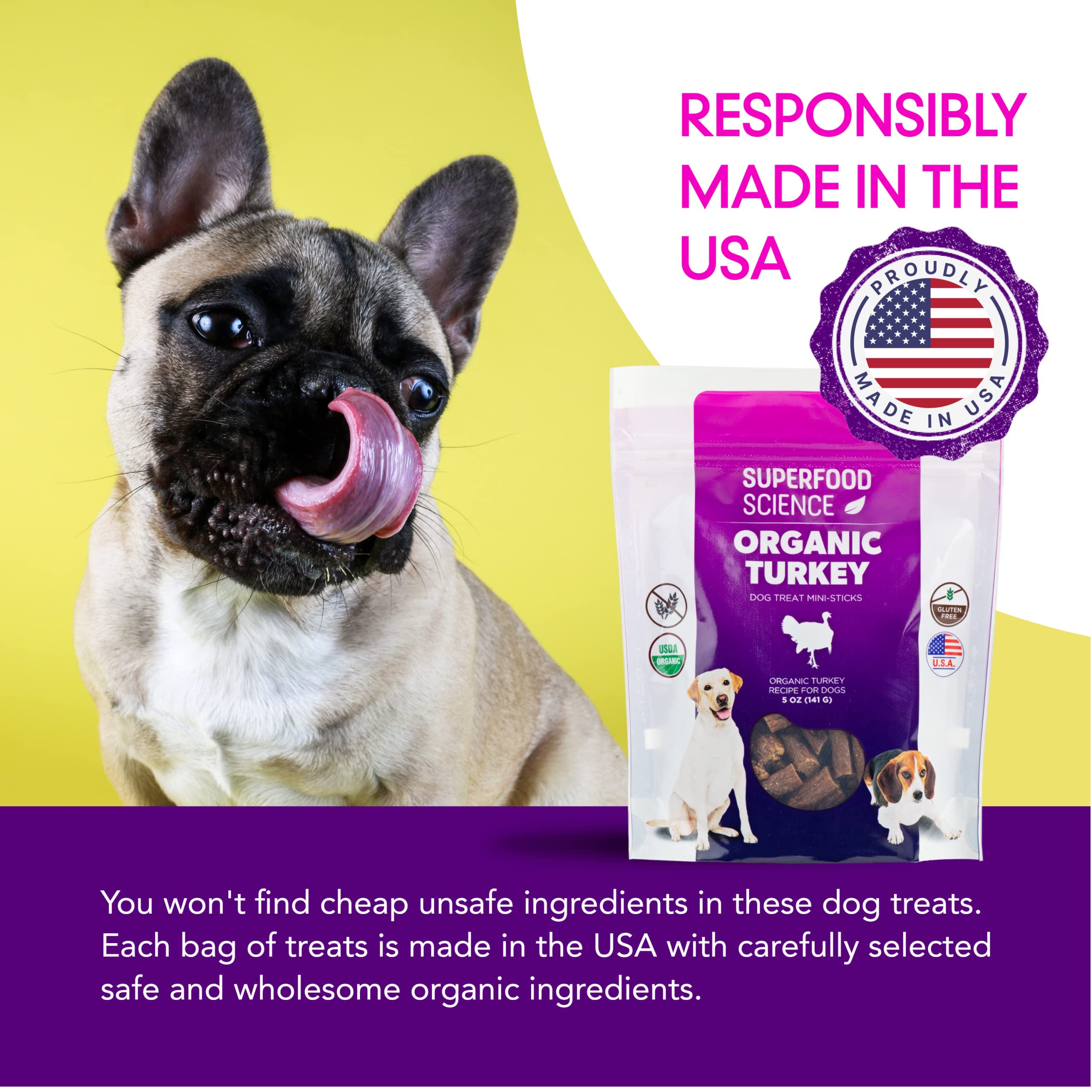 Organic Dog Treats for Small, Medium & Large Dogs - All-Natural Turkey Training Treats for Puppies & Adult Dogs, Grain-Free, Hyp