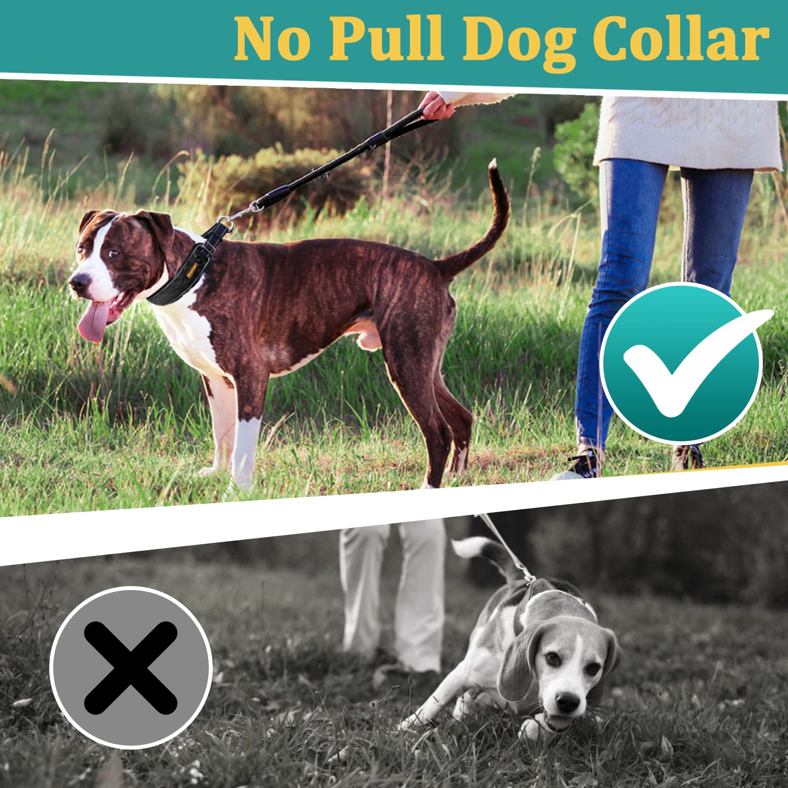 Mayerzon Martingale No Pull Collar for Large Medium Dogs Pitbull German Shepherd Rottweilers, Patented Reflective Anti Pull Dog
