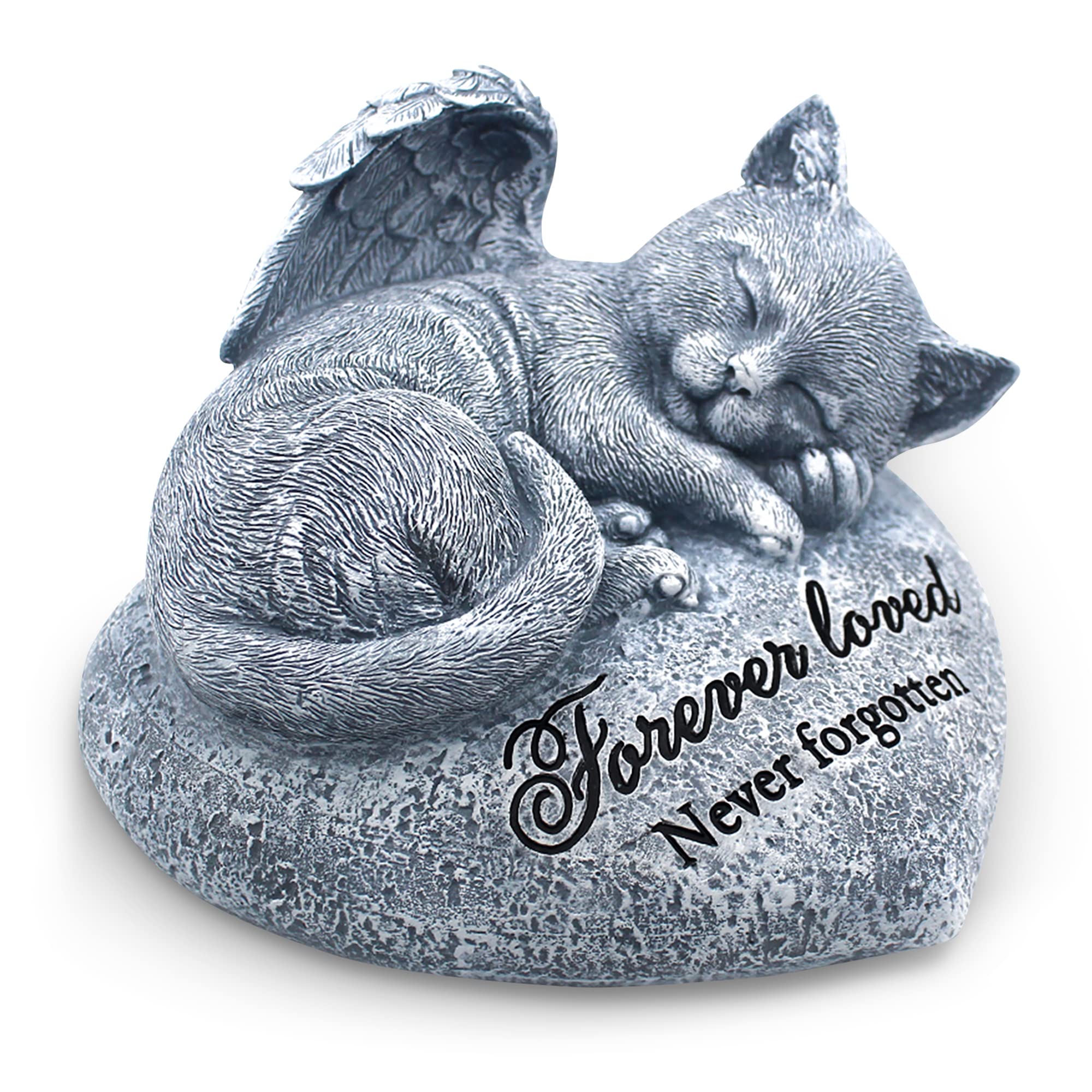 Orchid Valley Sleeping Cat Garden Statue - Pet Memorial Stone - Grave Marker - Beautifully Packaged Memorial Gift, Headstones Fo