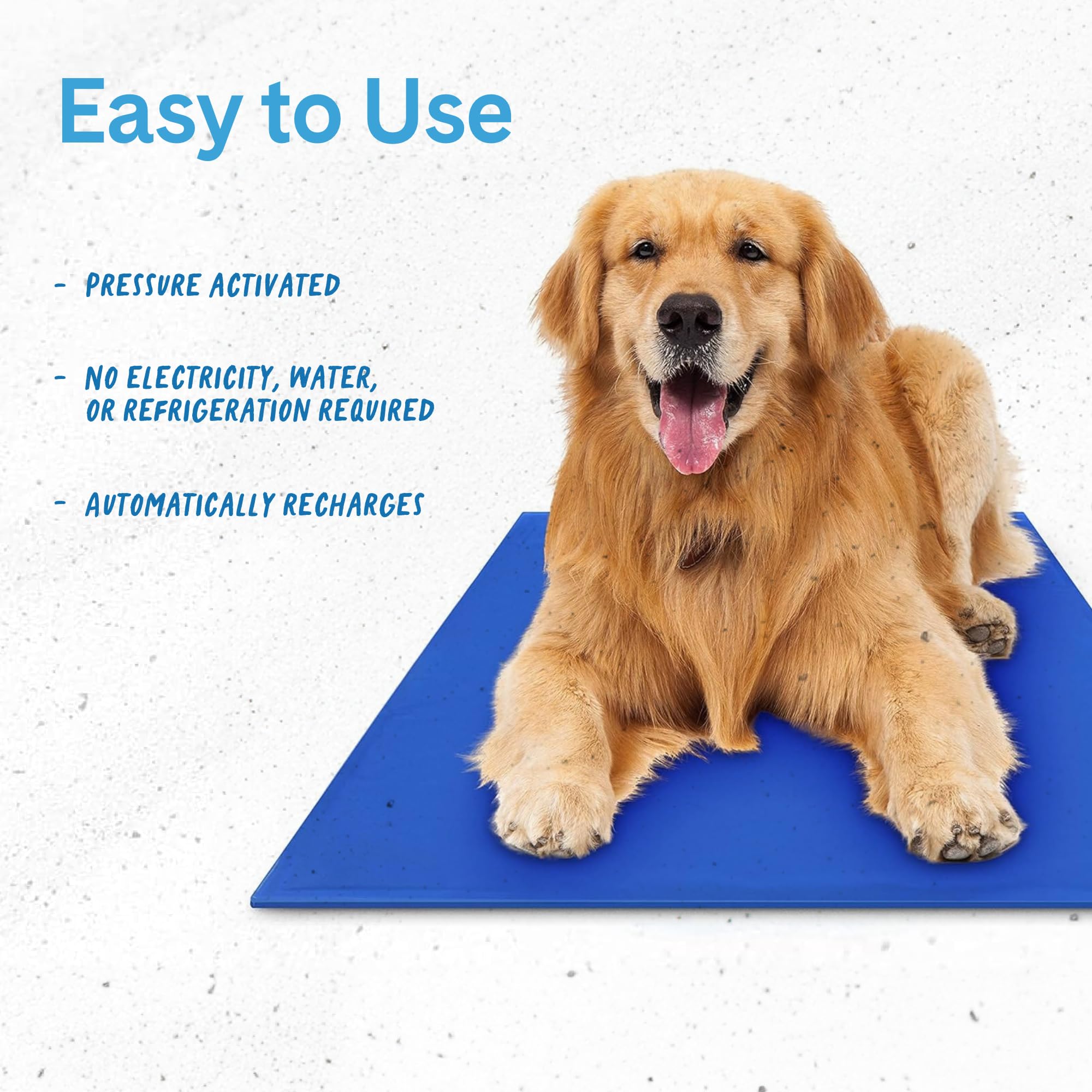 Hugs Pet Products Extra Large Chillz Gel Mat - Pressure-Activated Cooling Pad for Pets, Non-Toxic, No Water Needed, Blue