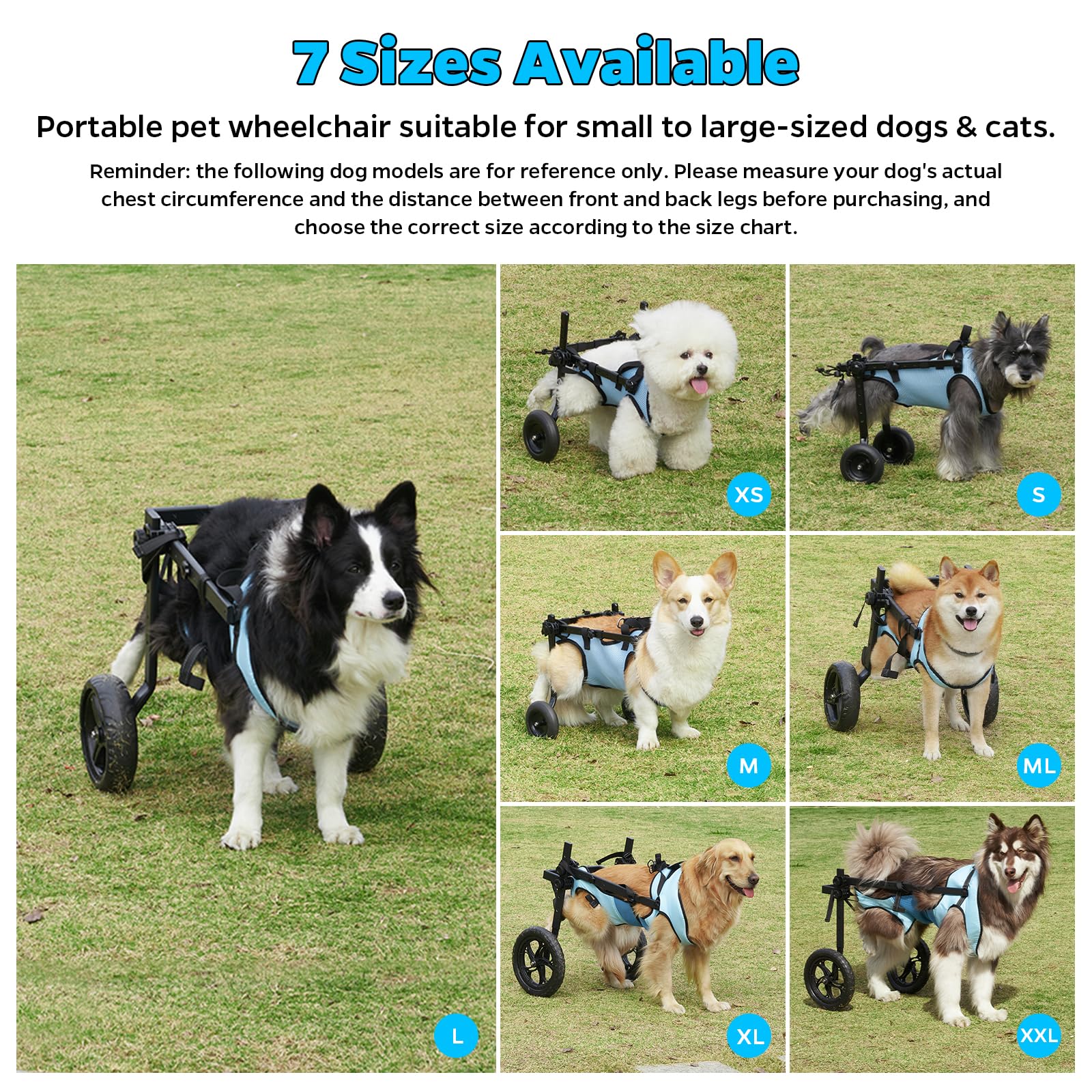 celestaura Dog Wheelchair for Back Legs, Dog Wheelchair Cart, Doggy/cat Wheelchairs with Disabled Hind Legs Walking, Mobility Ai