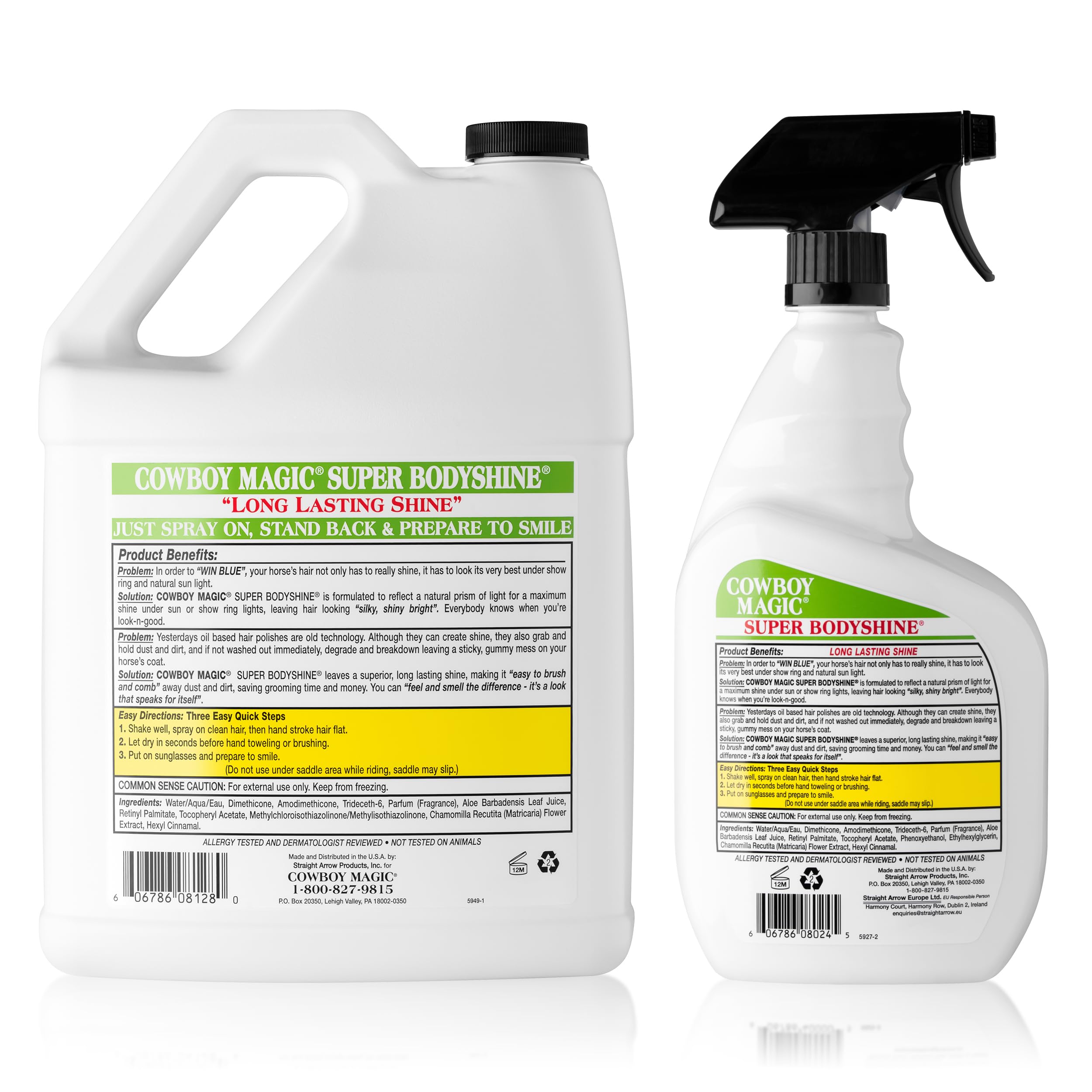 Cowboy Magic Super Bodyshine Value Pack Detangler For Coat, Mane & Tail For Horses & Dogs, Mane And Tail Detangler Spray, Instant Detangling, Reduce Hair Breakage, Nourish Hair & Radiant Shine