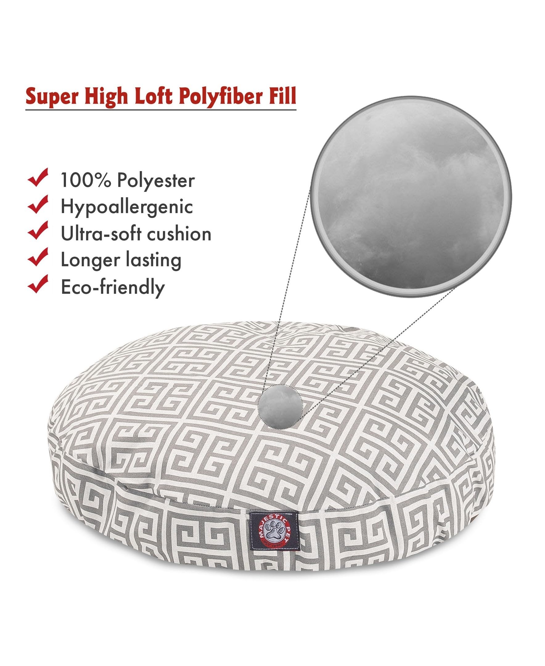 Grey Towers Large Round Indoor Outdoor Pet Dog Bed With Removable Washable Cover By Majestic Pet Products