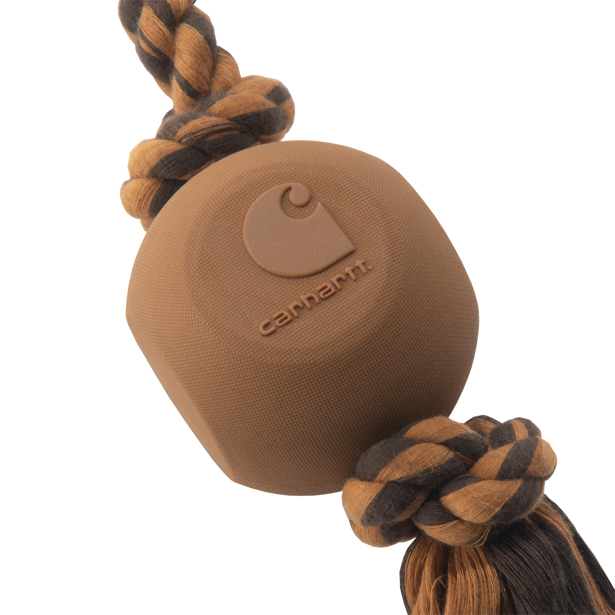 Carhartt Pet Toys Rubber Ball Dog Rope Pull, Durable Pull for Dogs, Carhartt Brown/Dark Brown