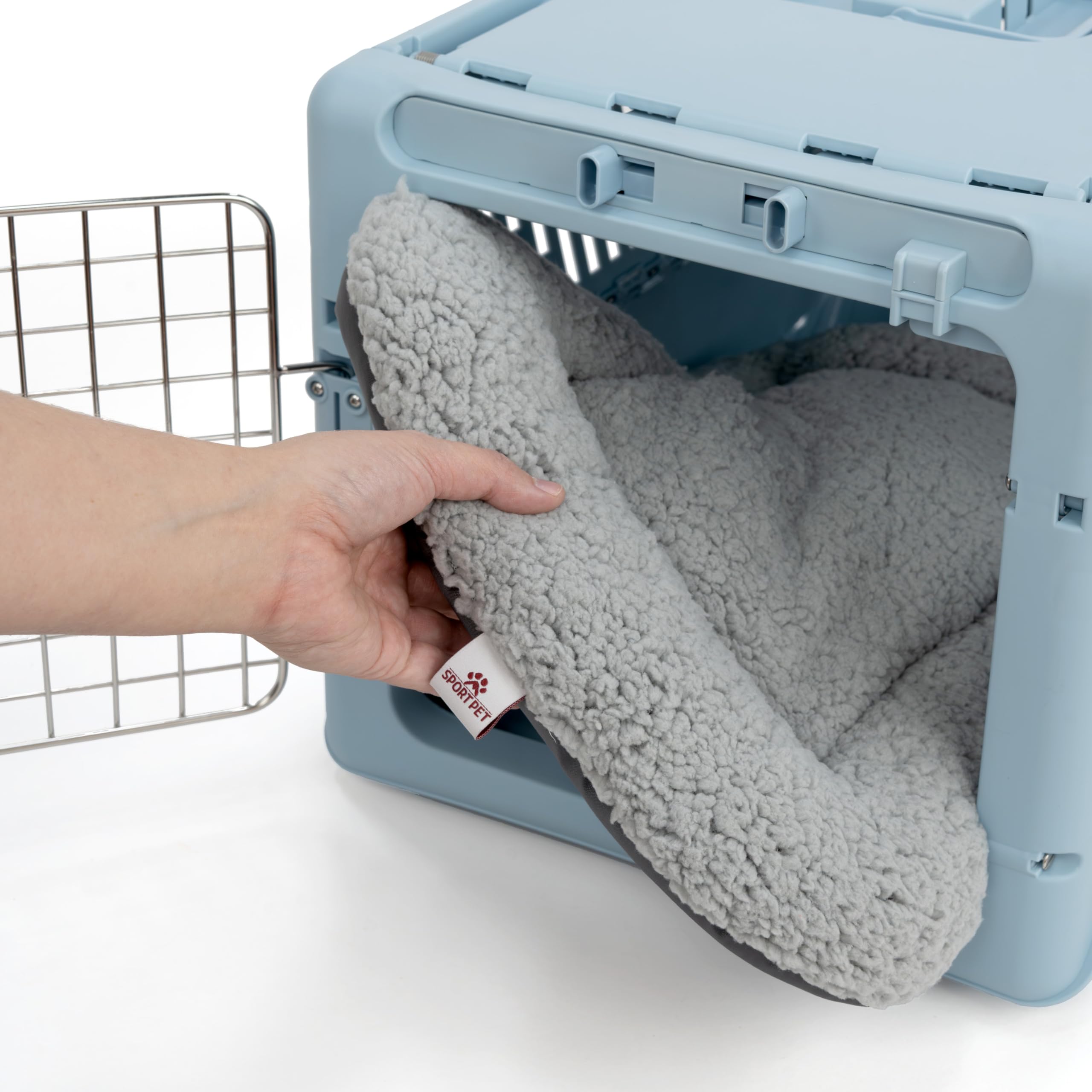 SportPet Designs Foldable Travel Cat Carrier, Small, Gray, Waterproof Plastic, Model 22126163