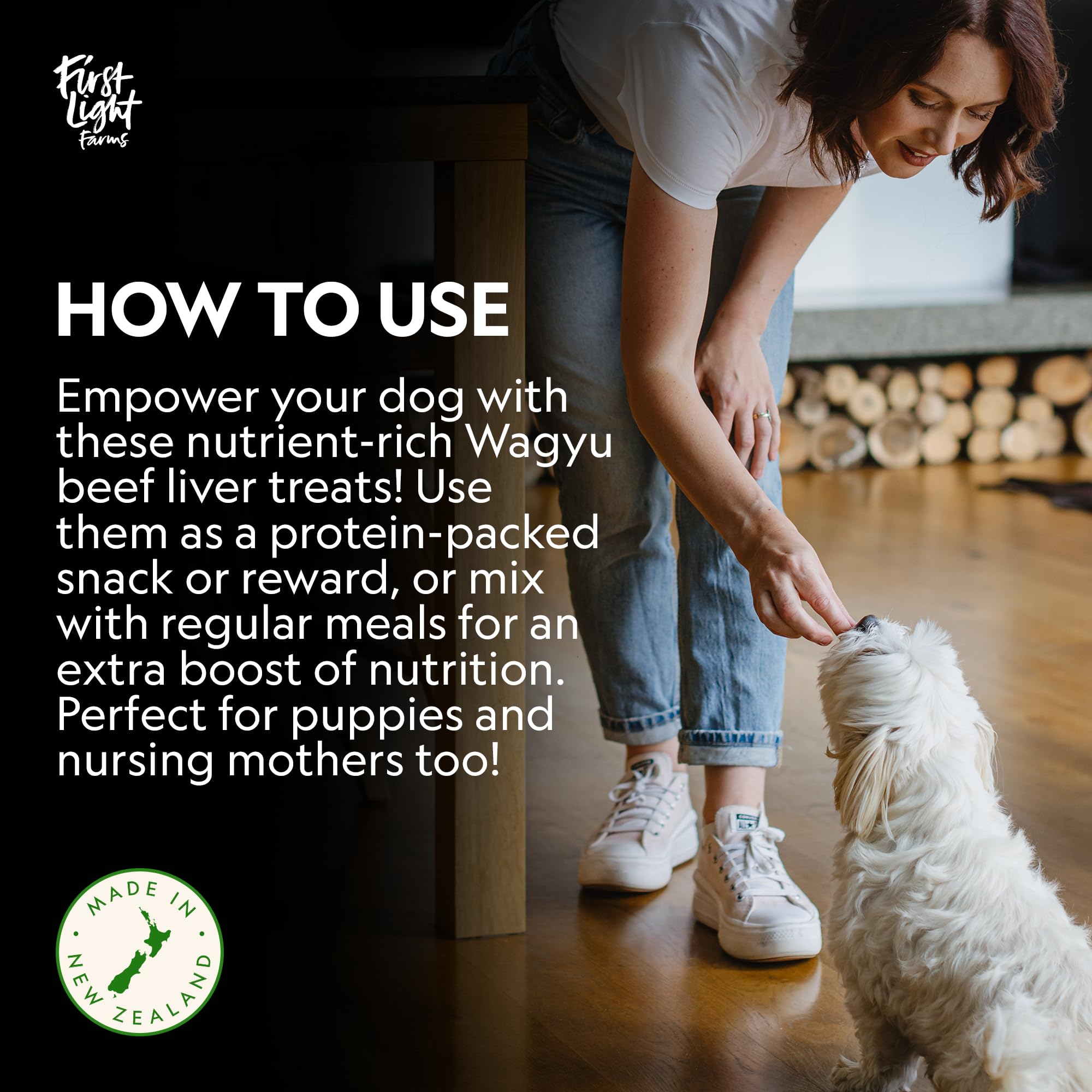 First Light Freeze-Dried Wagyu Beef Liver Dog Treats, 4 oz - 100% Grass-Fed, Single Ingredient, Nutrient-Dense Superfood for All Breeds