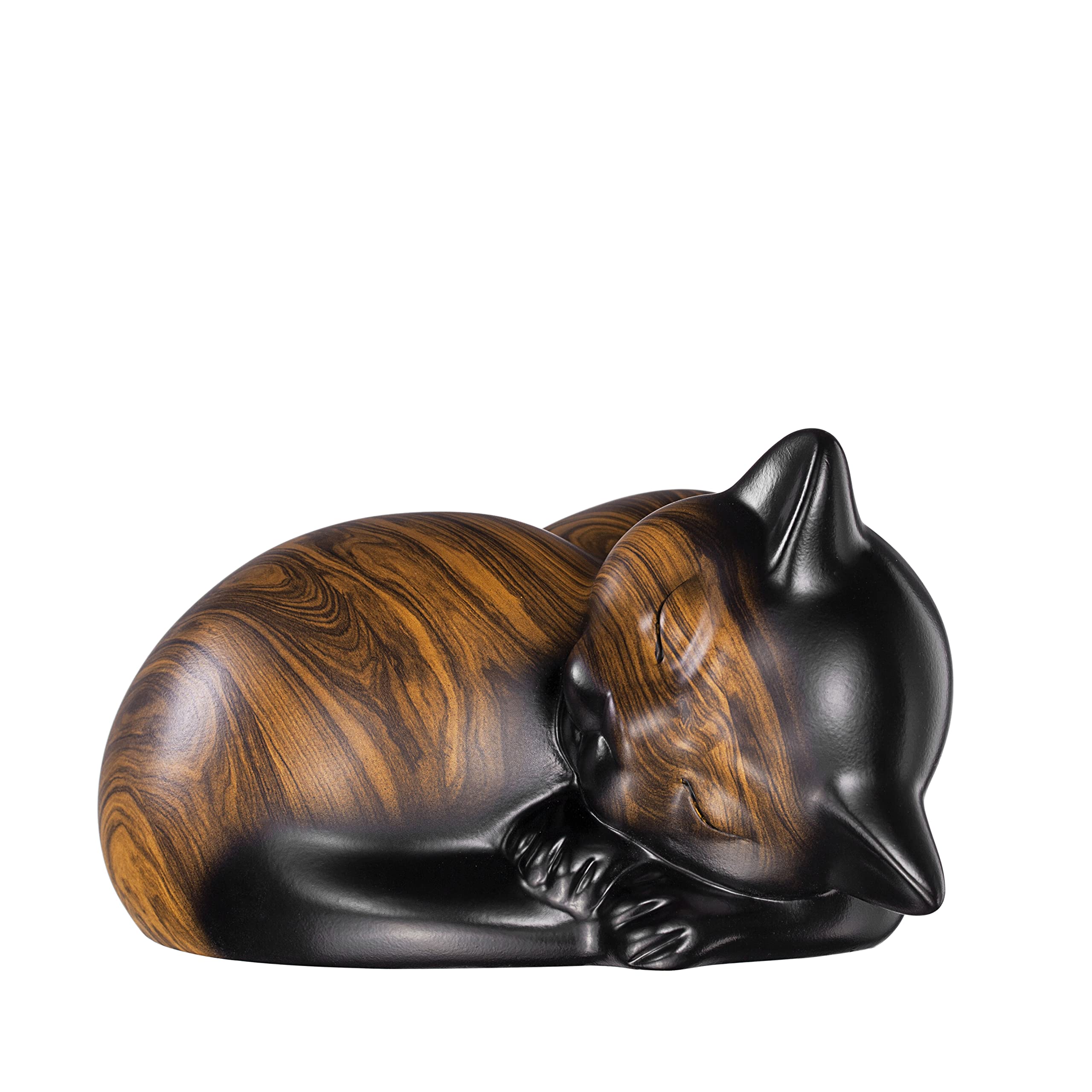 Kriss Art Pet Urns,Sleeping Resin Cremation Cat Urn, Cat Urns For Ashes, Small Animal Urn (Brown)