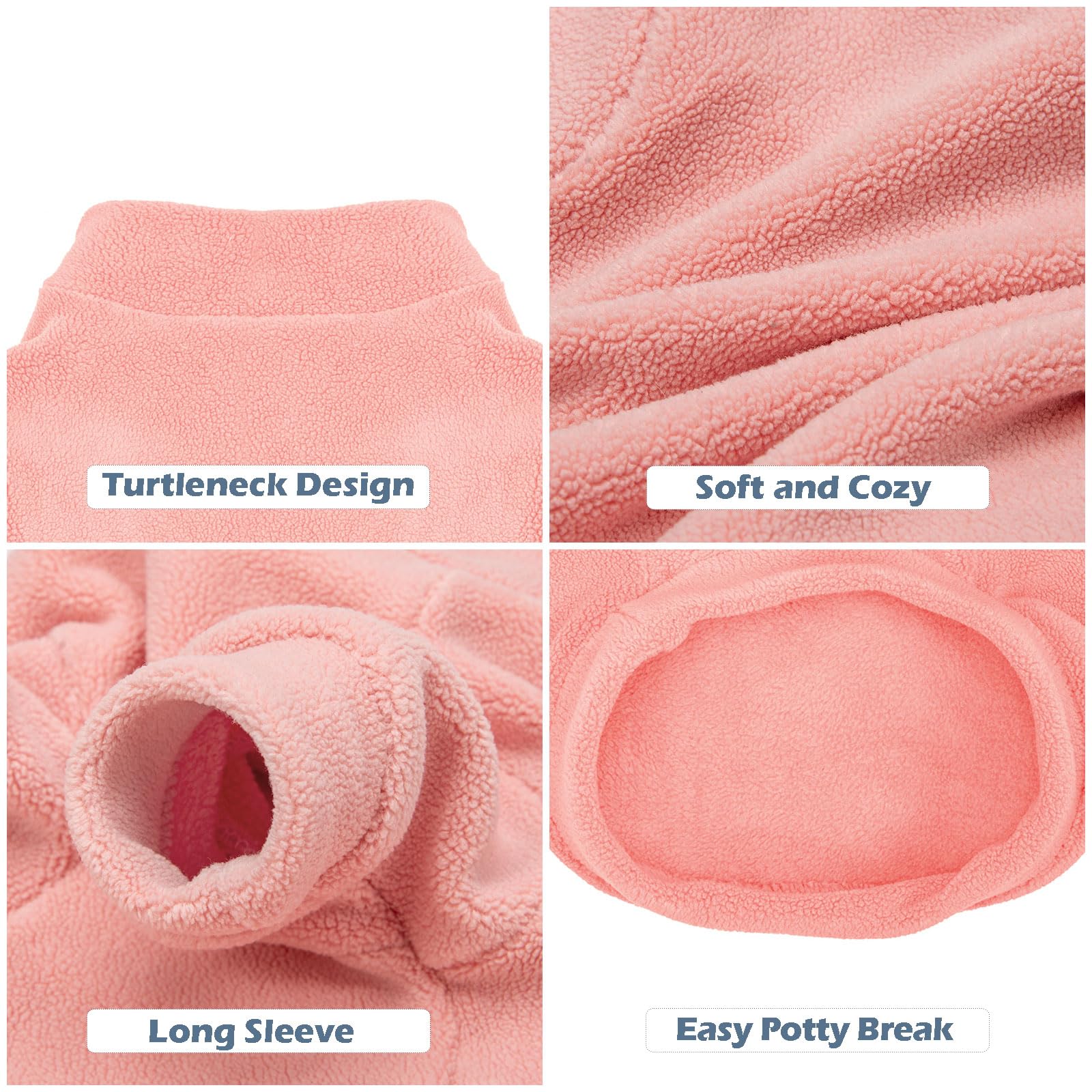 GYALAPERI Dog Sweater, 3 Pack Dog Sweaters for Small Dogs Girl Boy, Ultra Soft Warm Puppy Clothes Coat for Winter (Peach+Lt Came