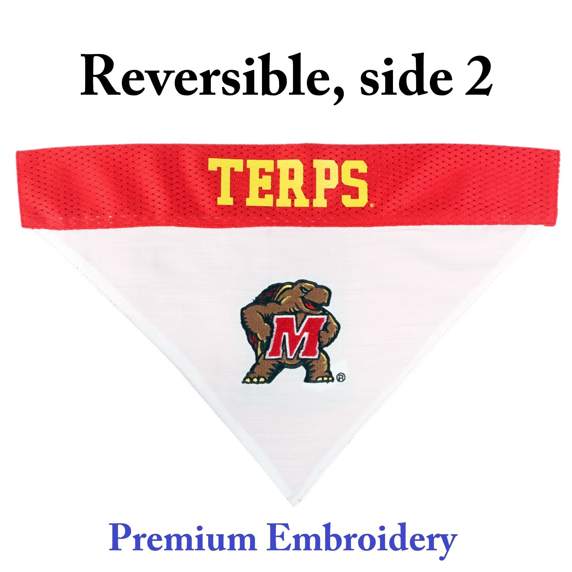 Pets First Collegiate Pet Accessories, Reversible Bandana, Maryland Terrapins, Large/X-Large