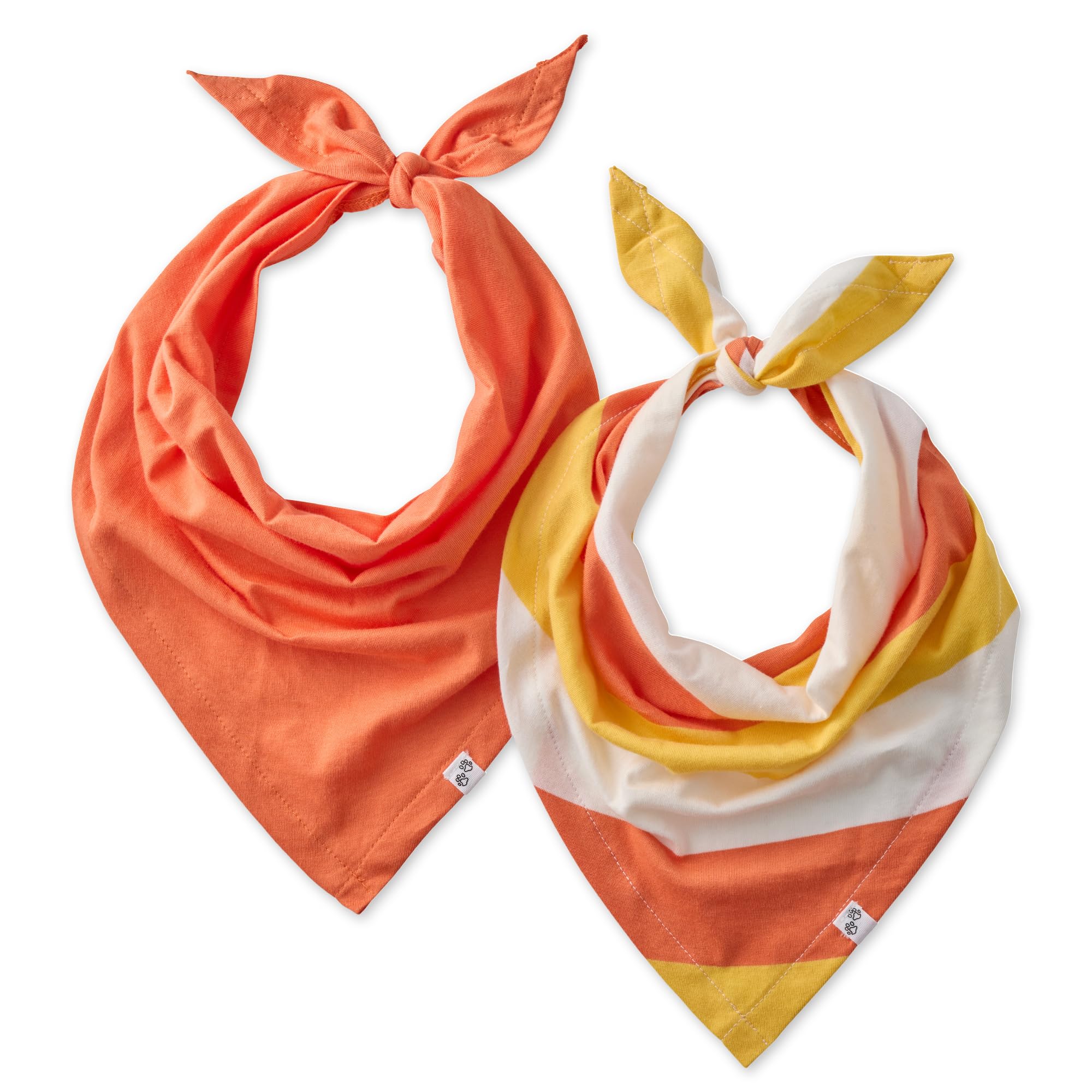 Pet Passion Multipack 100% Organic Cotton Pet Bandanas For Small, Medium And Large Dogs, Candy Corn, Medium/Large