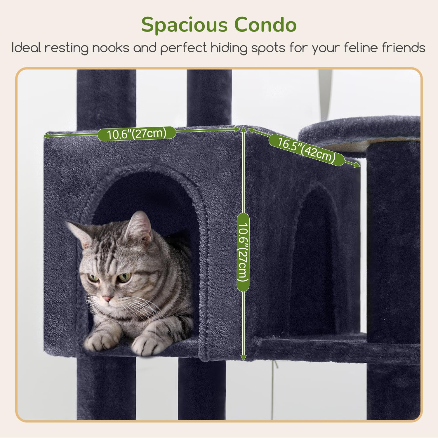 Globlazer S65 Extra Large Platform Cat Tree, 65In Sturdy Cat Scratching Tree For Indoor Cats Large Adult, Big Cat Perch Tower Wi