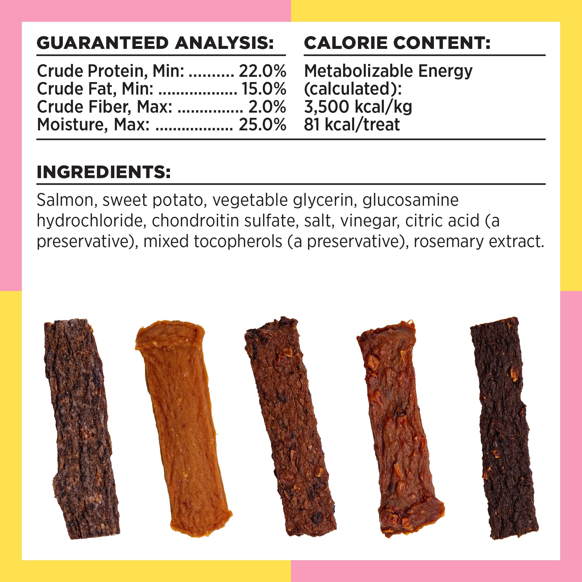 BIXBI Hip & Joint Support Salmon Jerky Dog Treats, 4 oz - USA Made Grain Free Dog Treats - Glucosamine, Chondroitin for Dogs - H