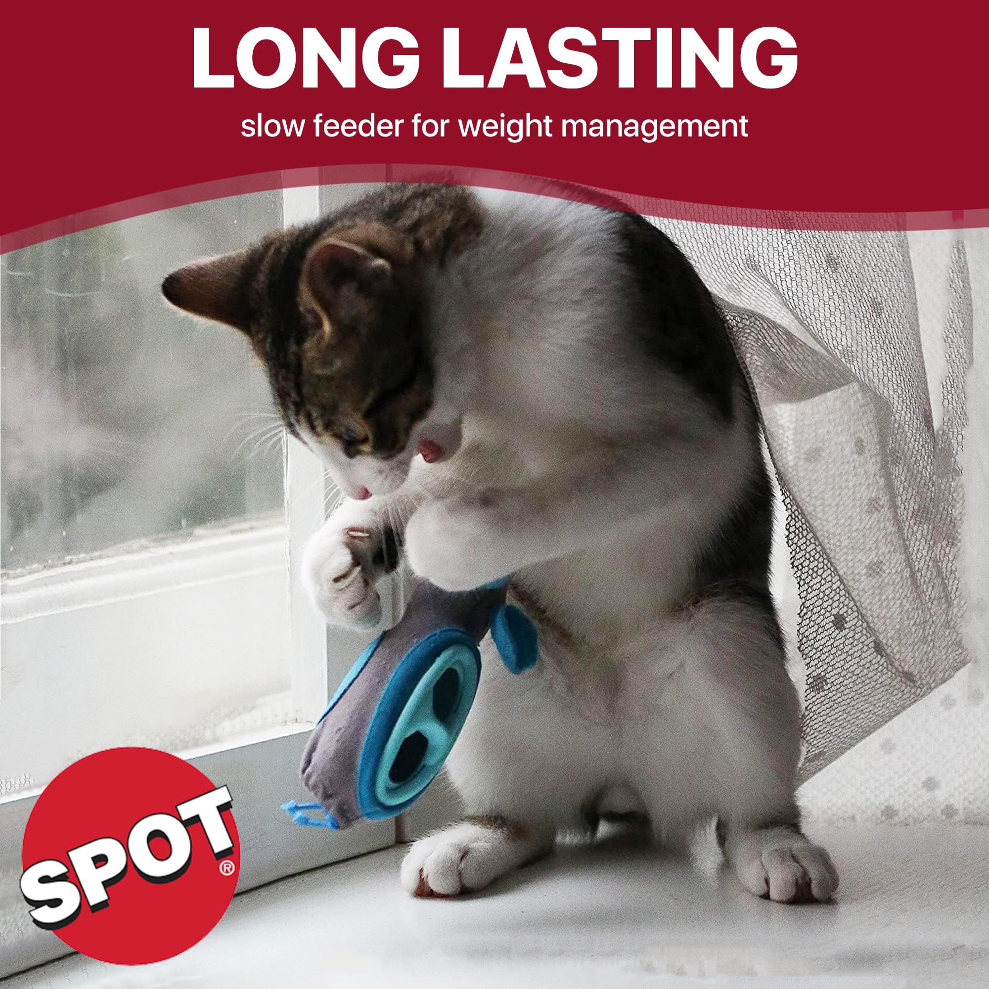 Spot Doc And Phoebe'S Cat Hunting Feeder - Interactive Indoor Slow Feeder & Treat Dispenser Toy, Encourage Natural Instinct To Hunt, Solve Behavioral Problems & Obesity, Set Includes 3 Mice And Scoop