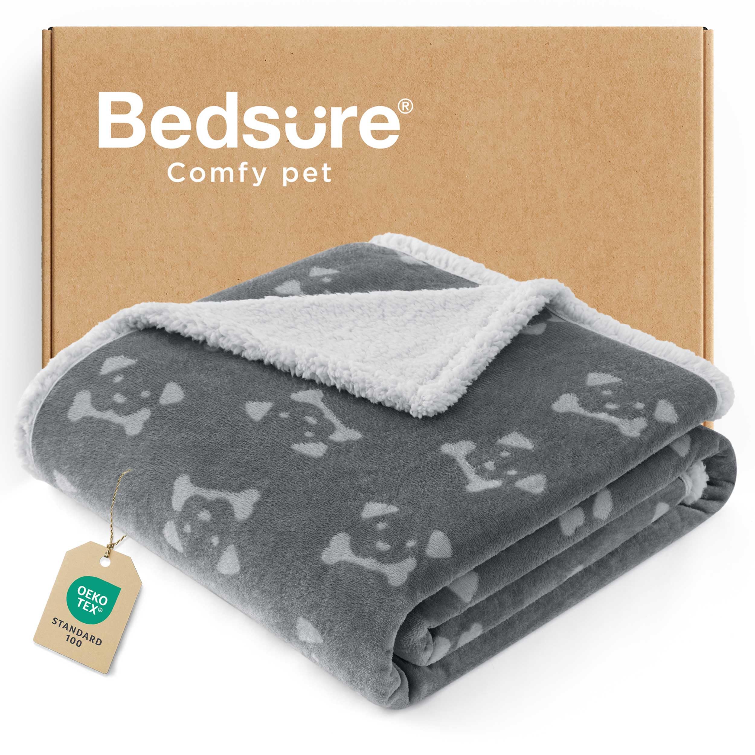 Bedsure Waterproof Dog Blanket  102x76cm Fleece Dog Blanket for Medium Dogs and Cats, Machine Washable, Reversible Pet Blankets