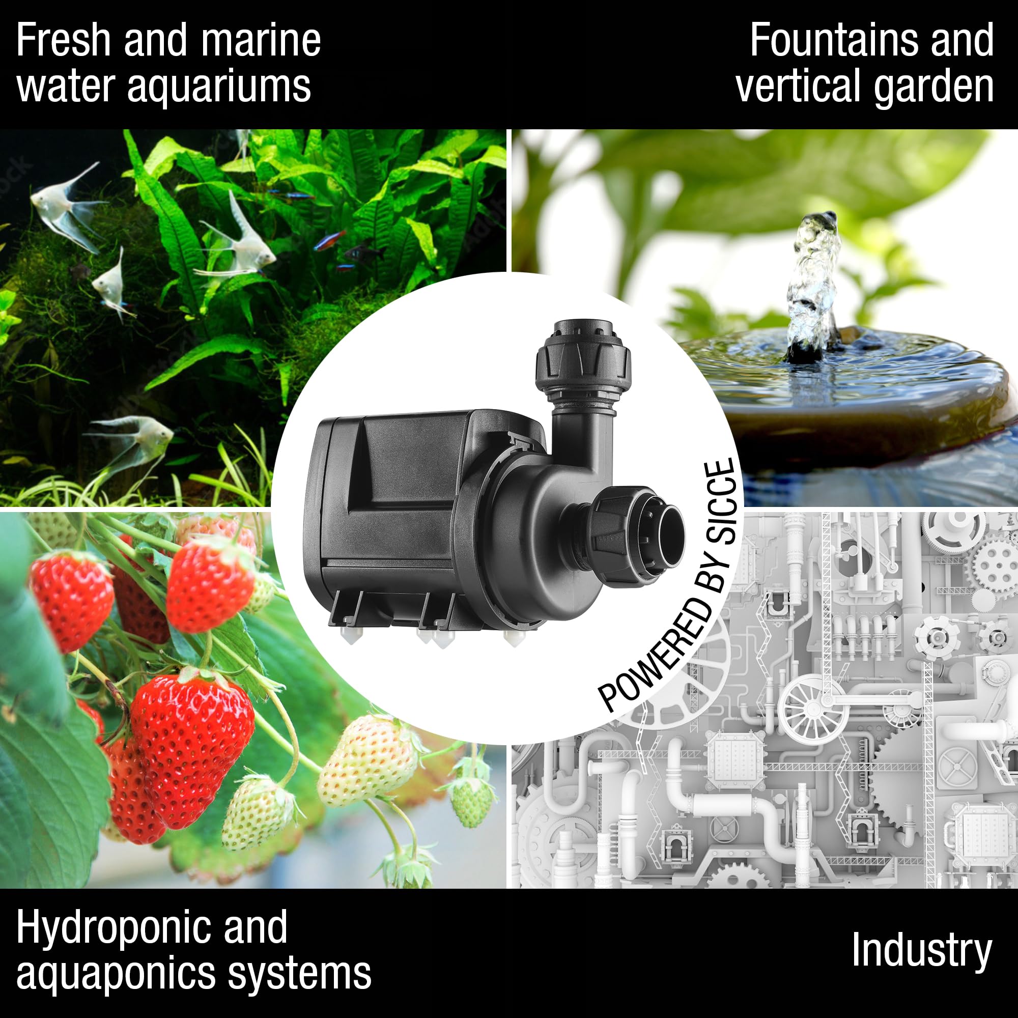 SICCE Syncra SDC 7.0 Water Pump 800-1900 gph WIFI Apex Controllable Aquarium DC Return with Controller | Quiet, Submersible or E