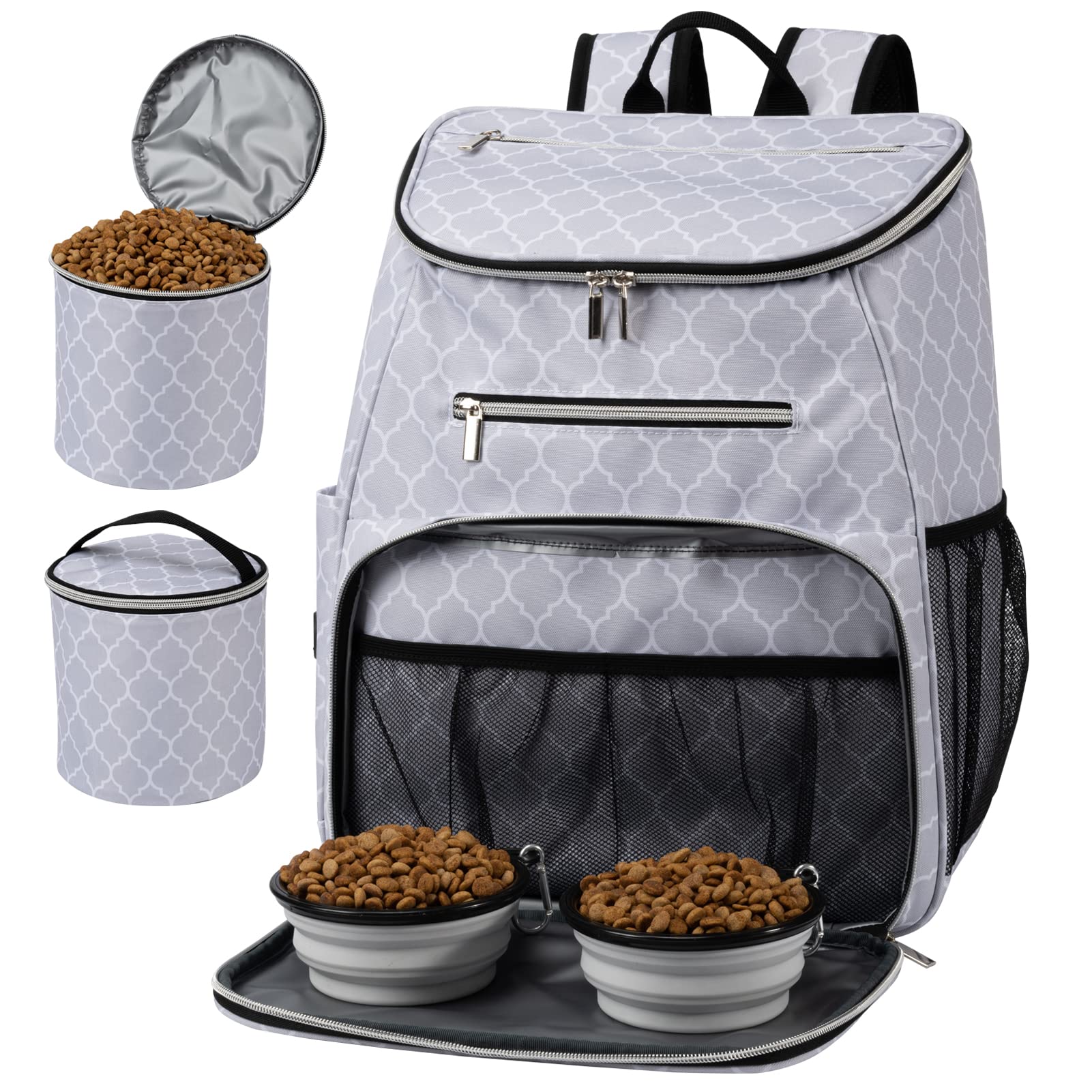 BAGLHER Dog Travel Bag Backpack,Airline Approved Pet Supplies Backpack,Dog Travel Backpack with 2 Silicone Collapsible Bowls and