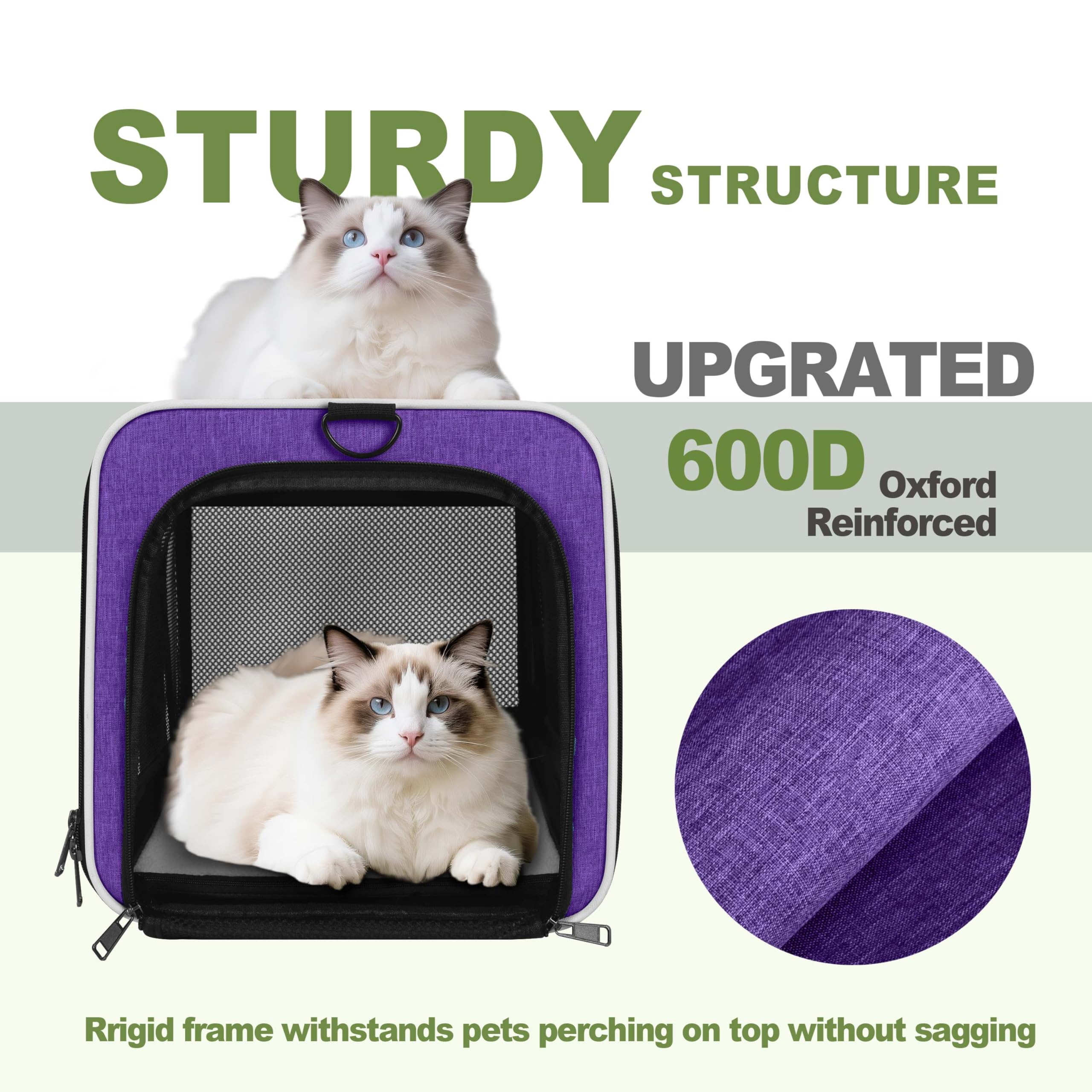 GAPZER Per Carrier for Cat 18x11x11 Inch FAA Complaint, Kitten Taxi Top Load Soft Cloth Bag, Small Animal Portable in Cabin Crat