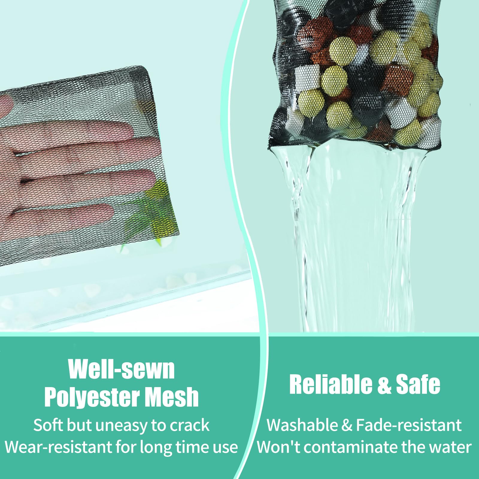 Aquaneat 10Pcs Aquarium Filter Media Bags, Fish Tank Coarse Mesh Bags With Plastic Zipper For Activated Carbon (3'' X 4'')