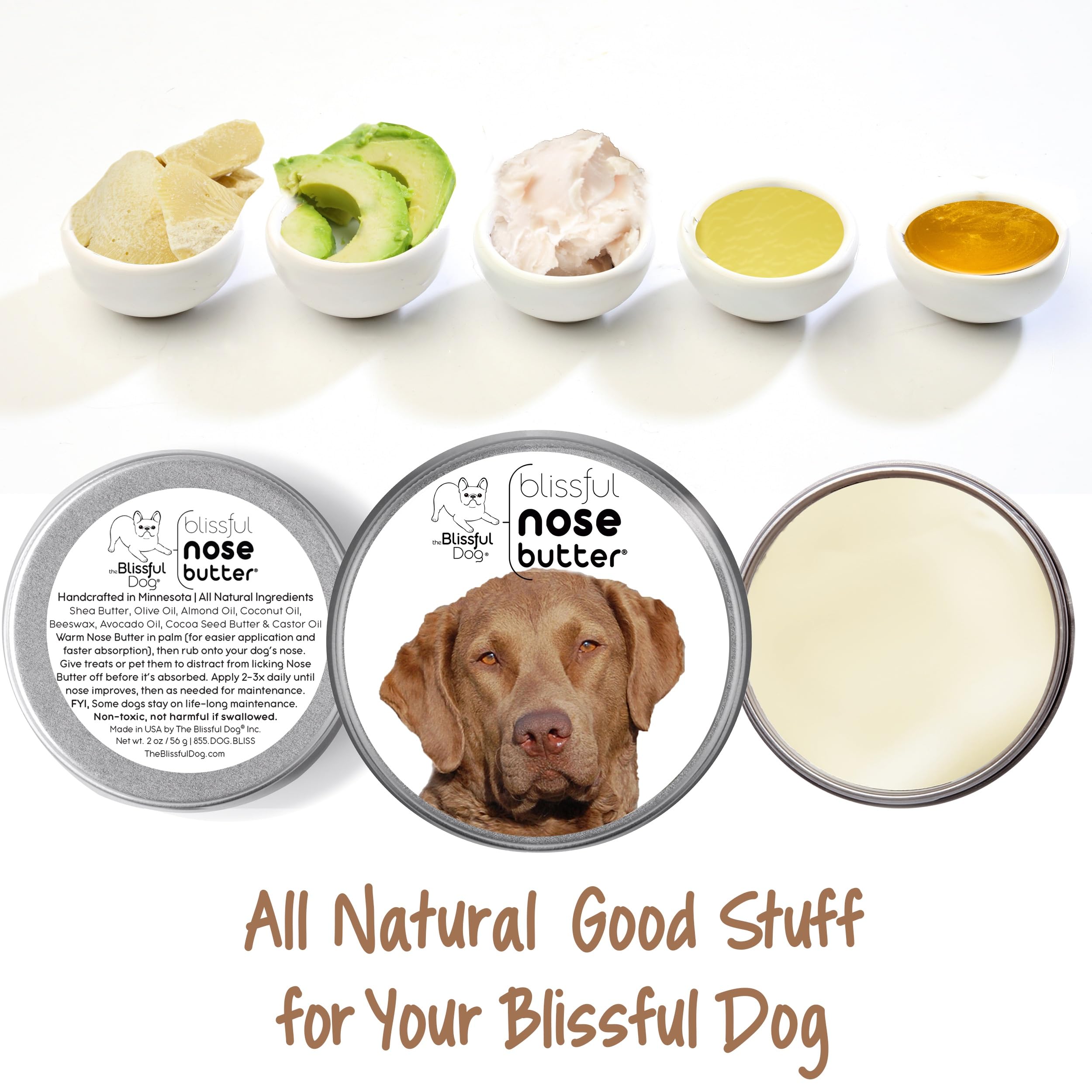The Blissful Dog Chesapeake Bay Retriever Unscented Nose Butter, 2-Ounce