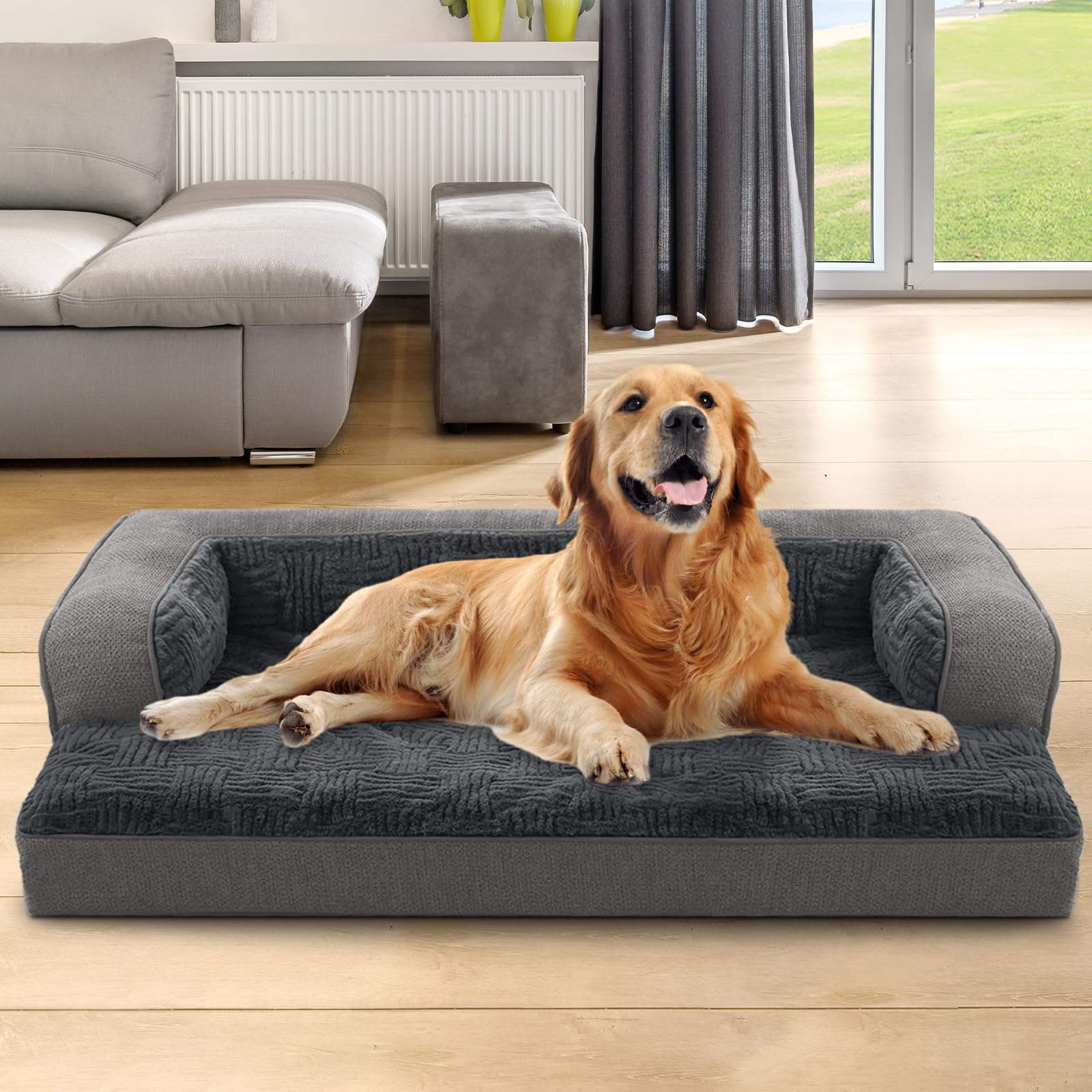 Orthopedic Dog Beds For Extra Large Dogs,Orthopedic Dog Sofa Bed With Removable Washable Cover,Waterproof Egg Foam Pet Couch Bed