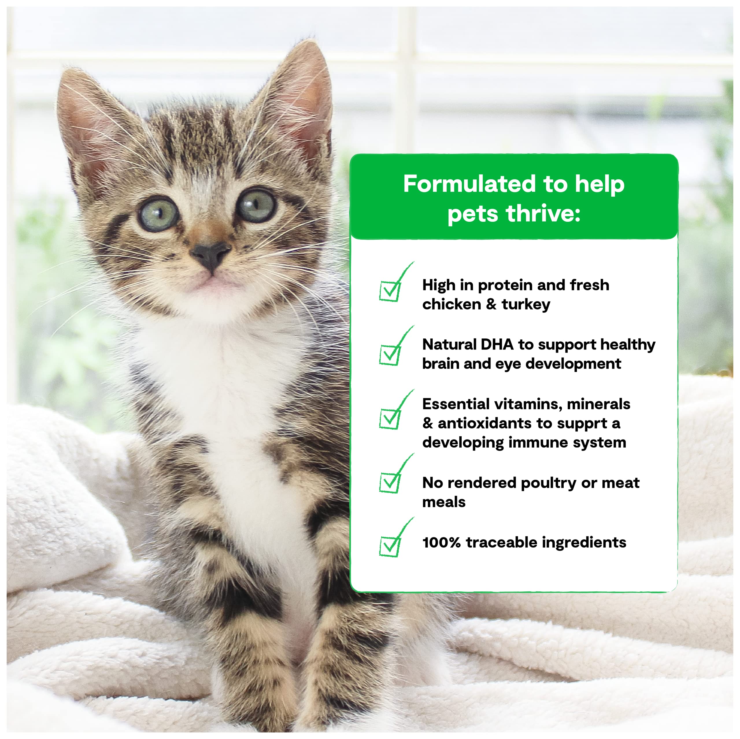 Open Farm, Grain Free Dry Kitten Food, Nutrient Dense Kibble with Protein, Vitamin A, Taurine, Naturally Occurring Fibers & Preb