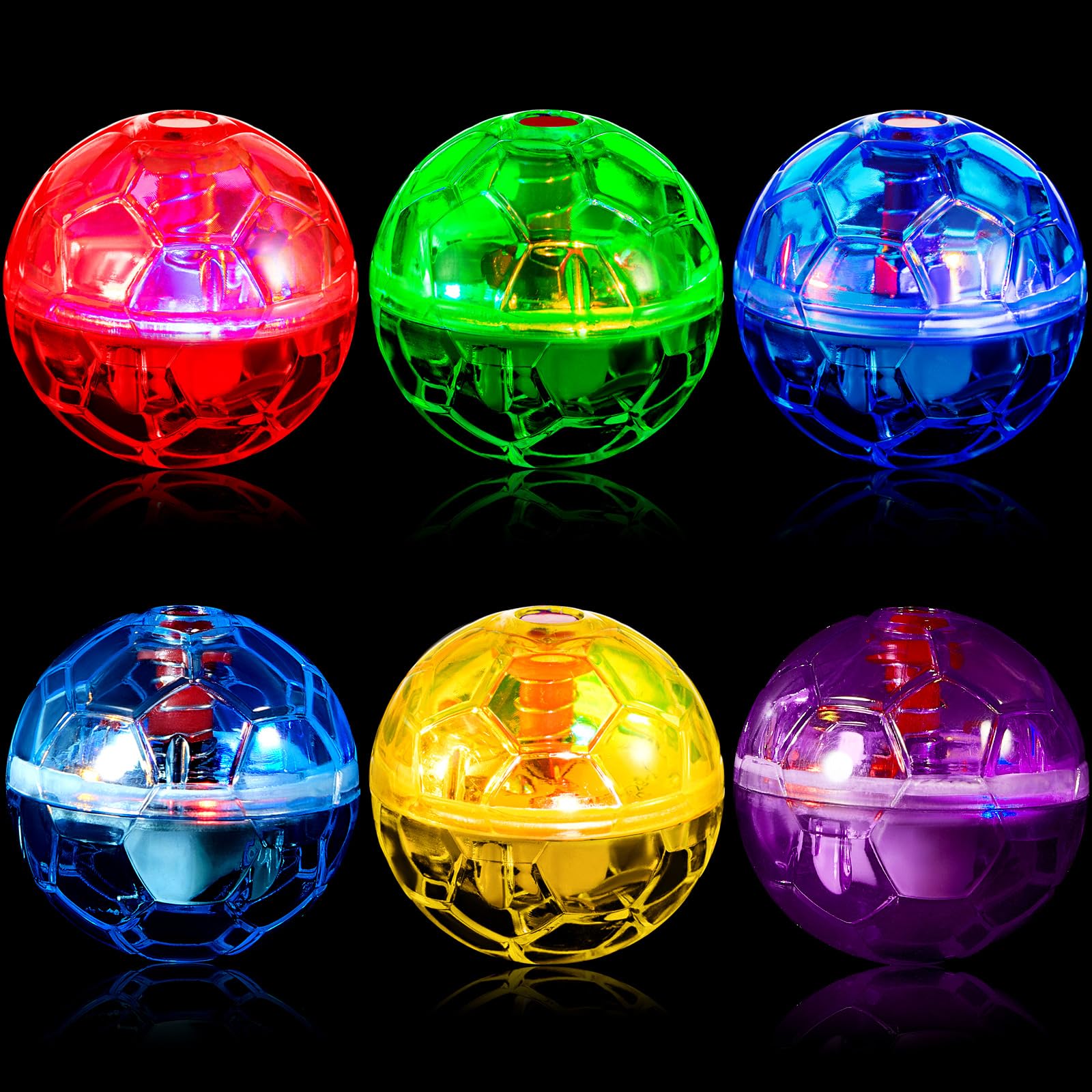 Sratte 6 Pieces Ghost Hunting Cat Ball Activated Cat Toy Motion Led Light Pet Balls Motion Dog Interactive Toys Pet Glowing Mini