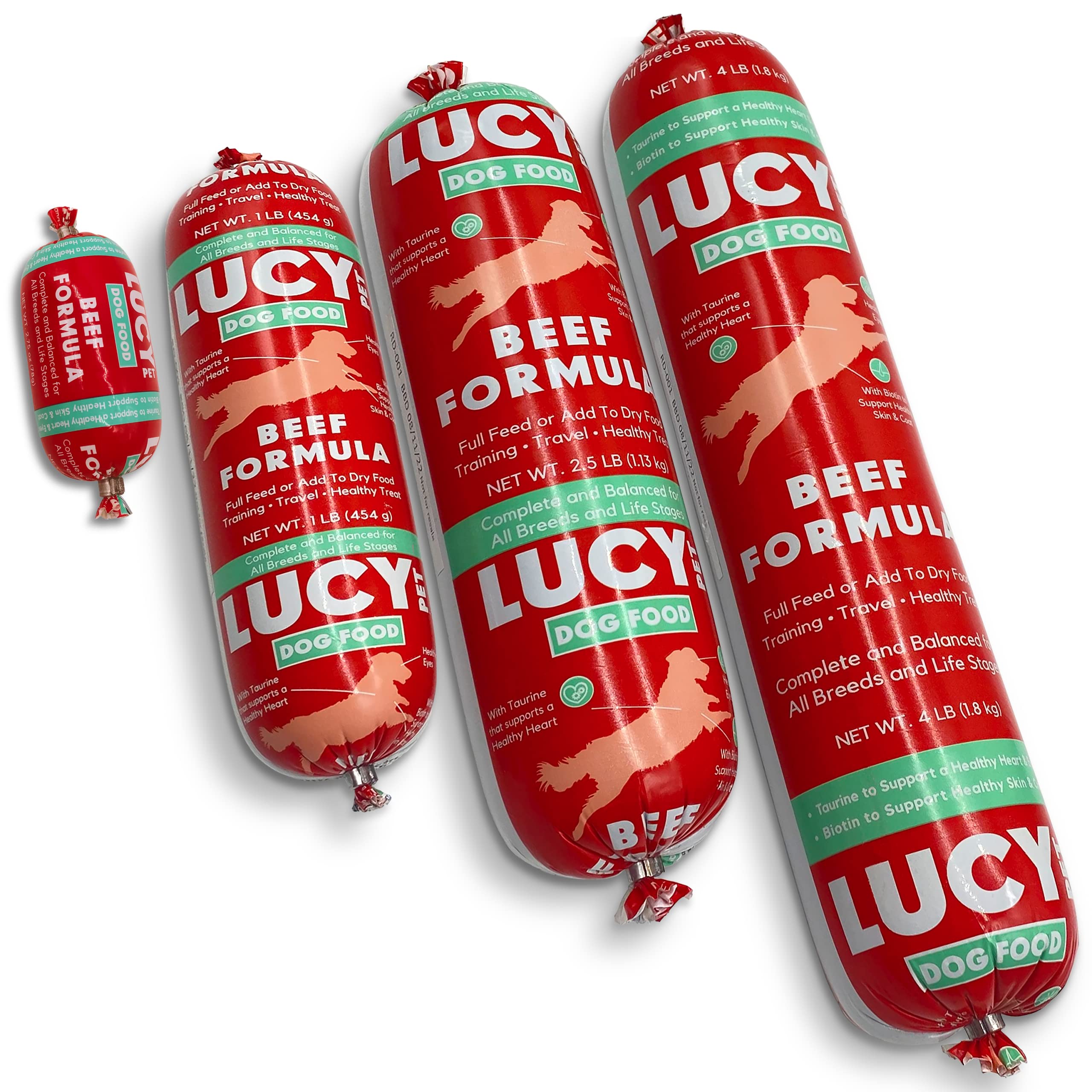 Lucy Pet Products Beef Formula Dog Food Roll 36 Count 2.75 Ounce Rolls, 100600044