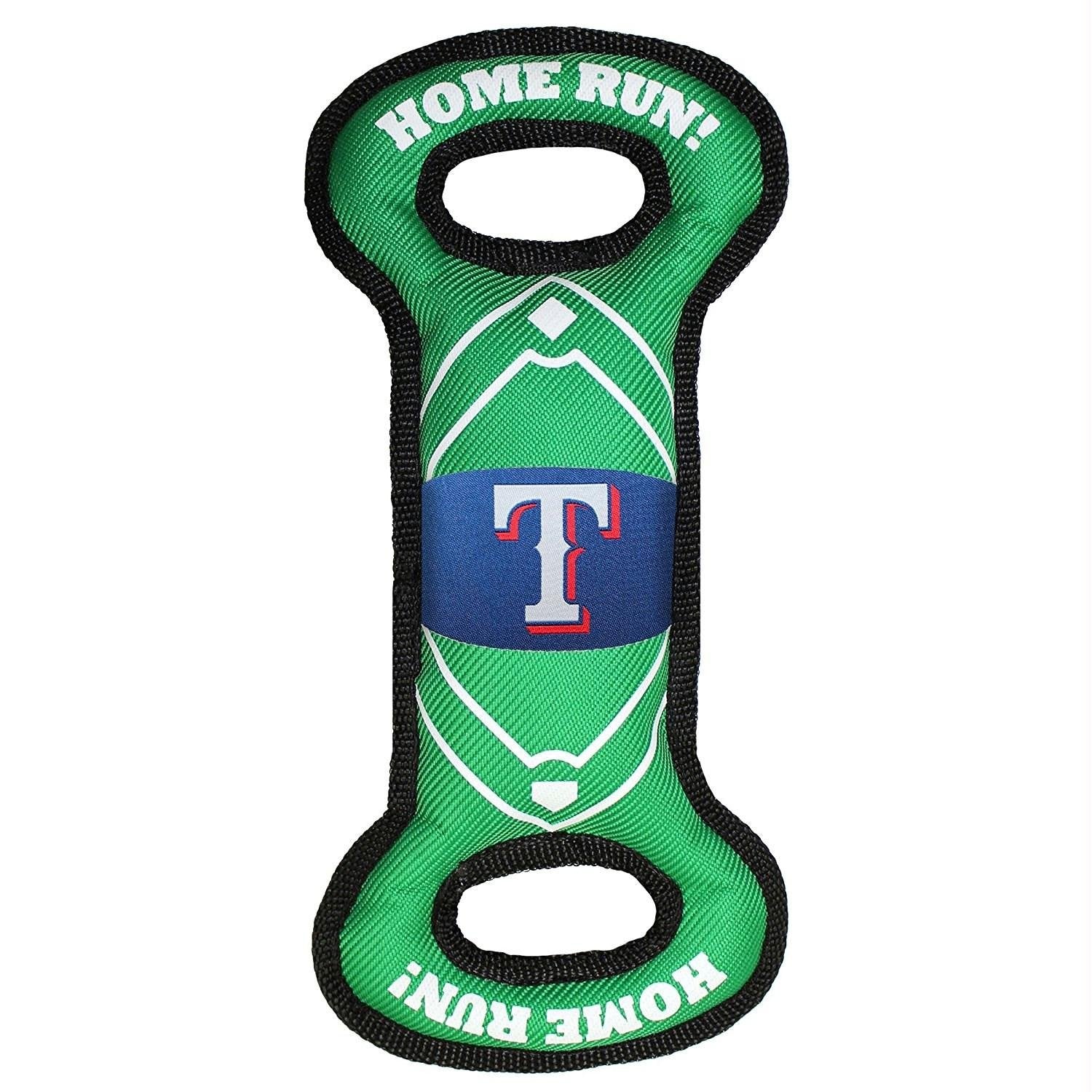 Pets First Mlb Texas Rangers Baseball Field Dog Toy With Double Rim Stitching & Inner Squeaker