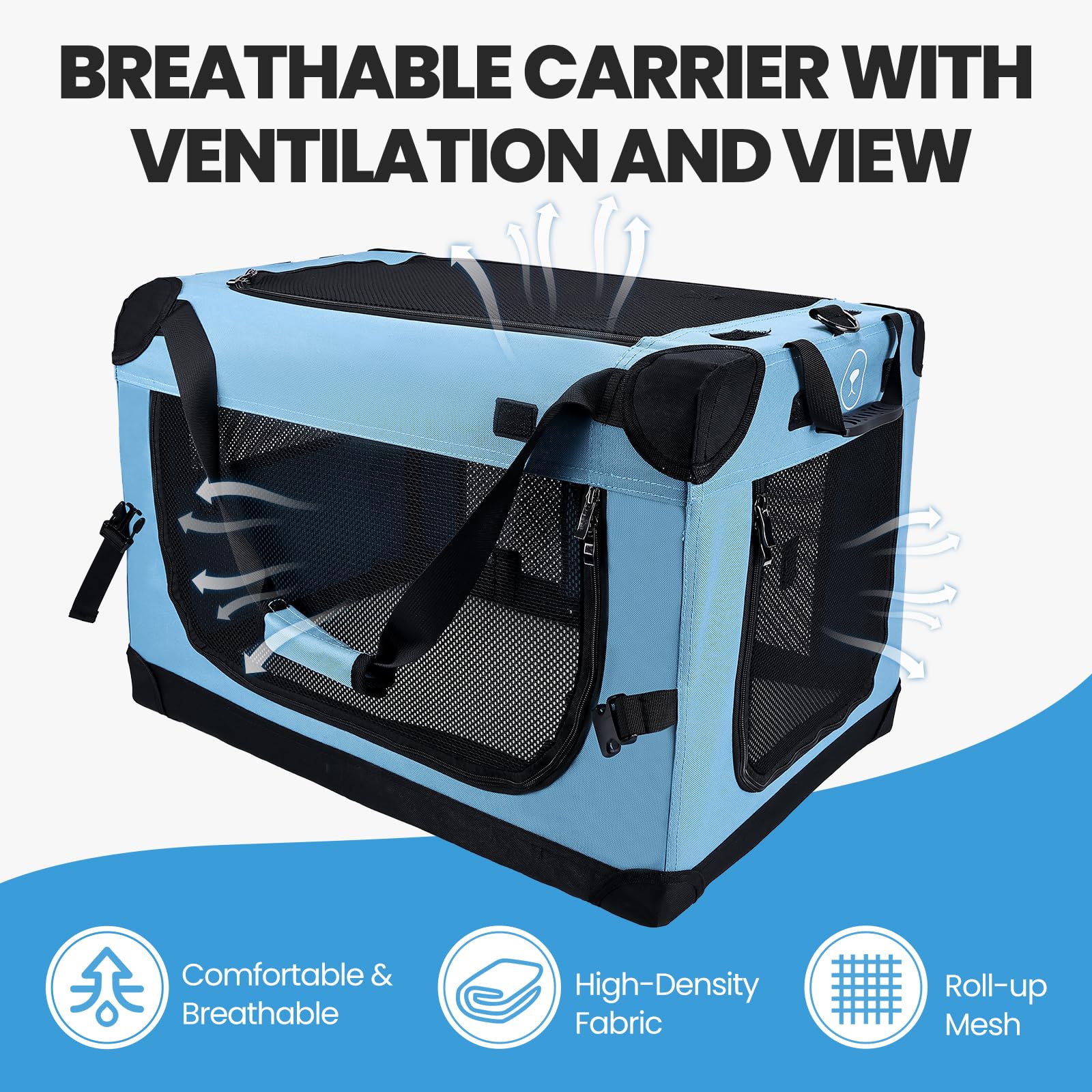 Pegic Large Cat Carrier For Car Travel, Soft Sided Collapsible Pet Carrier For Outdoor And Indoor Uses, Roomy Extra Large Cat Ca