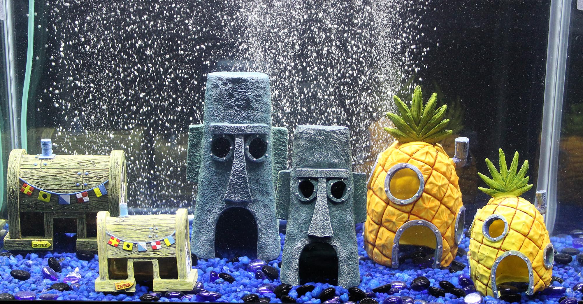 Penn-Plax Spongebob Squarepants Officially Licensed Aquarium Ornament - Spongebobs Pineapple House - Large