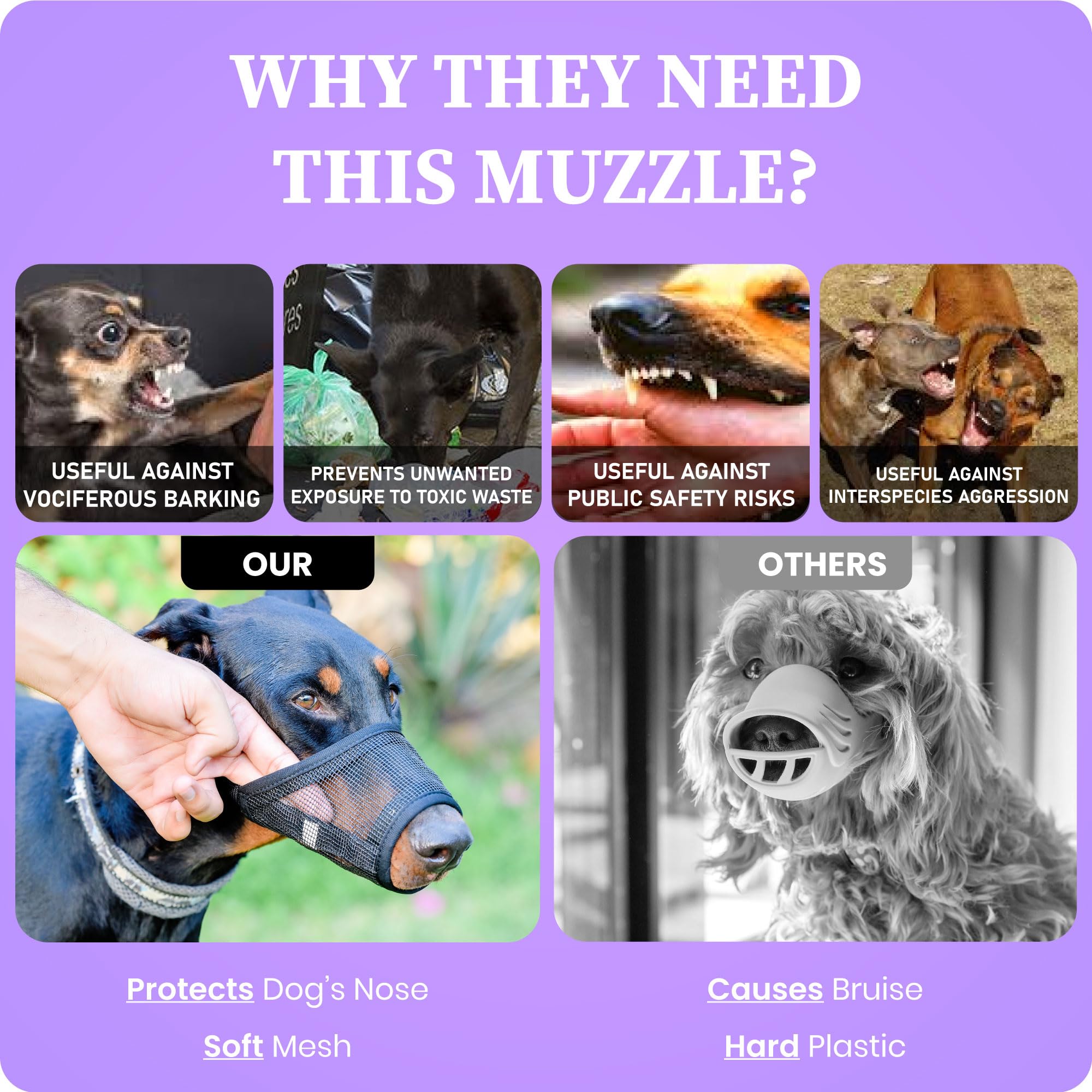 Flintstone Muzzle For Small Dog - Soft Air Mesh Small Dog Muzzle | Breathable Muzzles To Prevent Biting Chewing Grooming | Drink